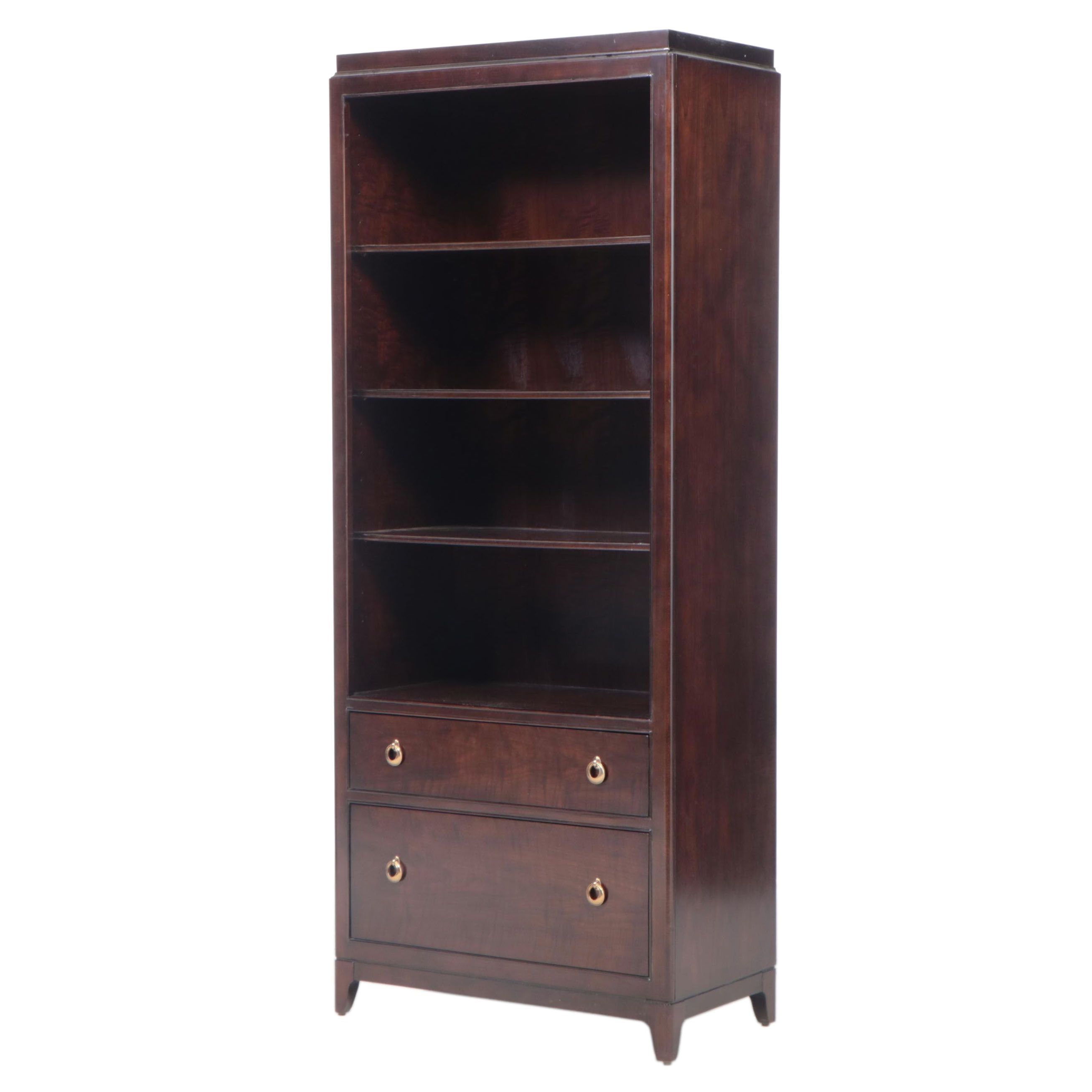Thomasville "Studio 455" Walnut Two-Drawer Bookcase