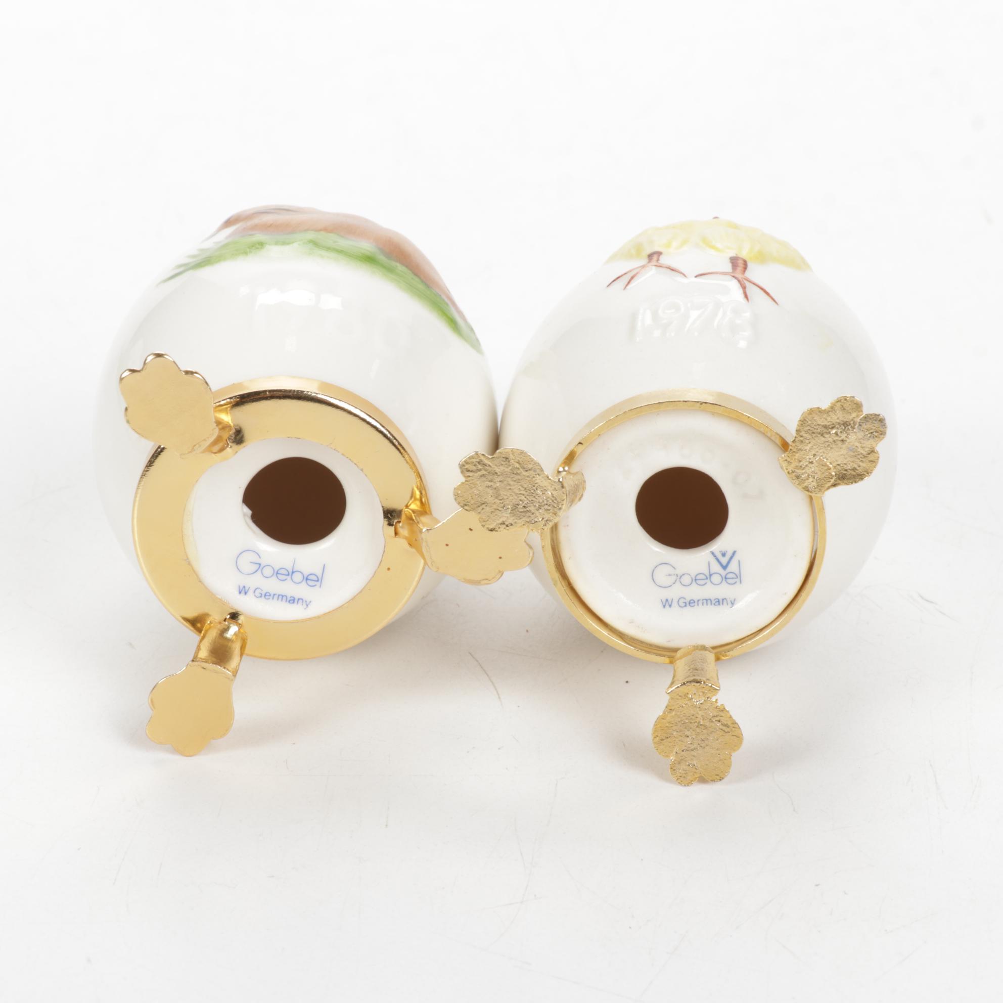 Noritake, Goebel and Other Bone China and Alabaster Easter Eggs, Late 20th C.