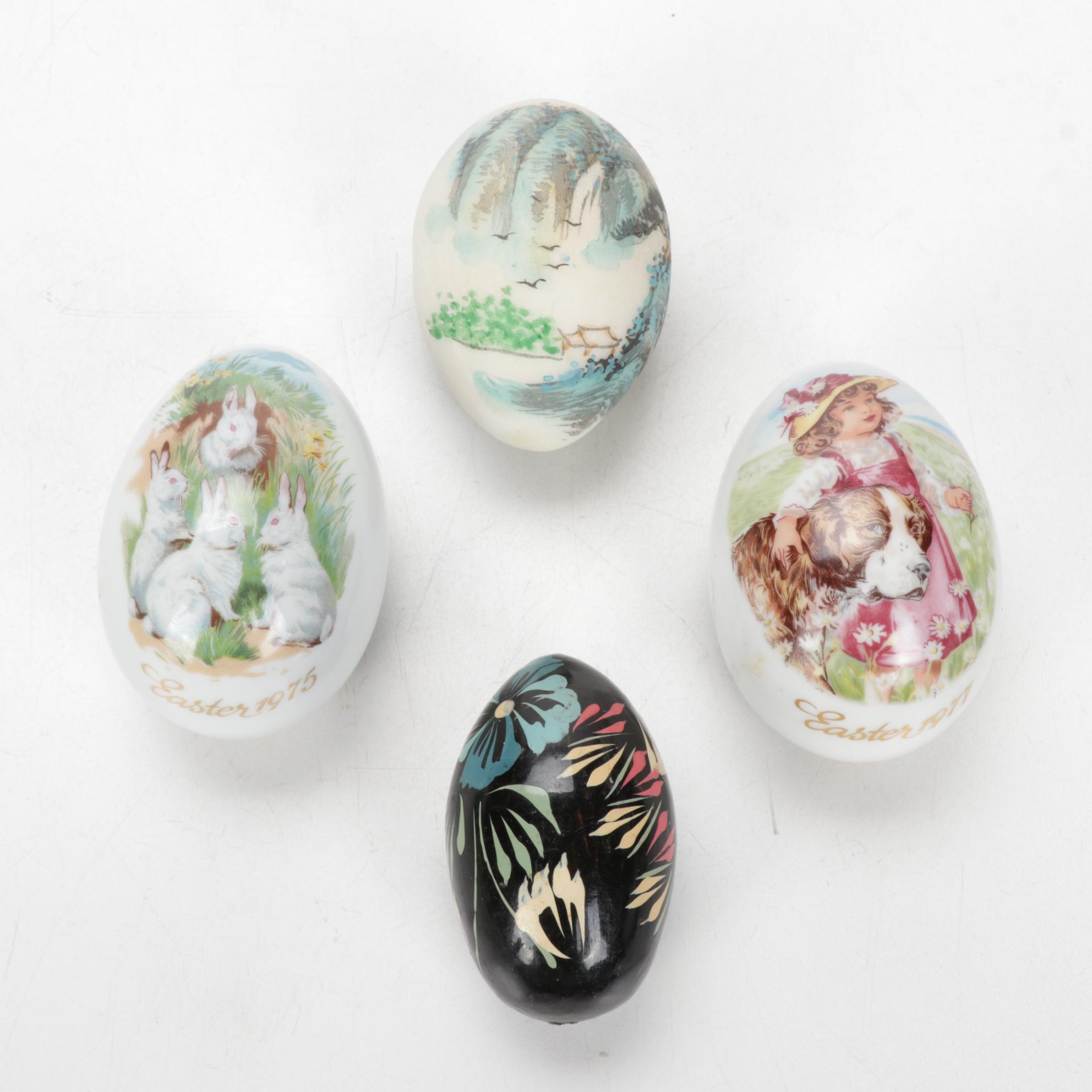 Noritake, Goebel and Other Bone China and Alabaster Easter Eggs, Late 20th C.