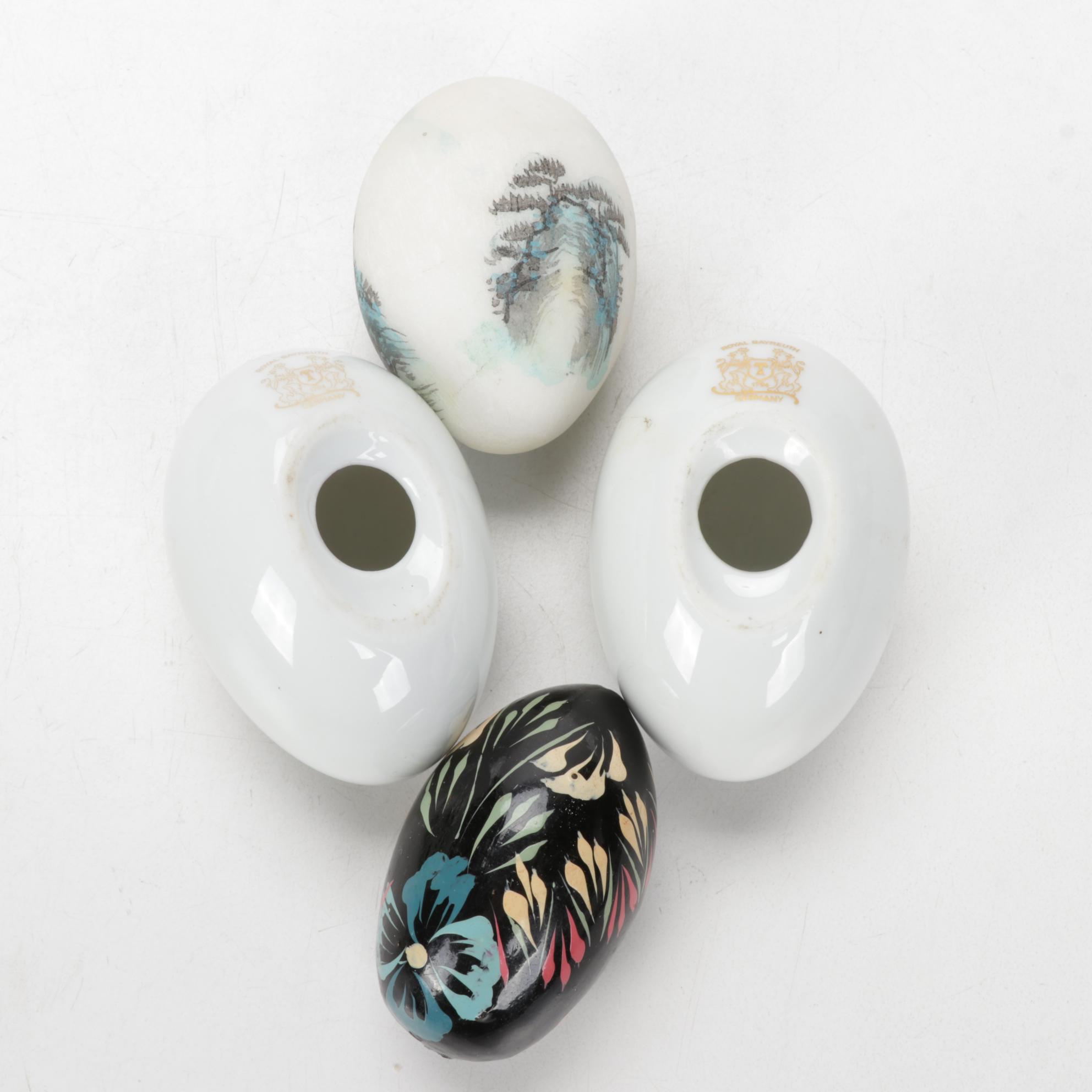 Noritake, Goebel and Other Bone China and Alabaster Easter Eggs, Late 20th C.