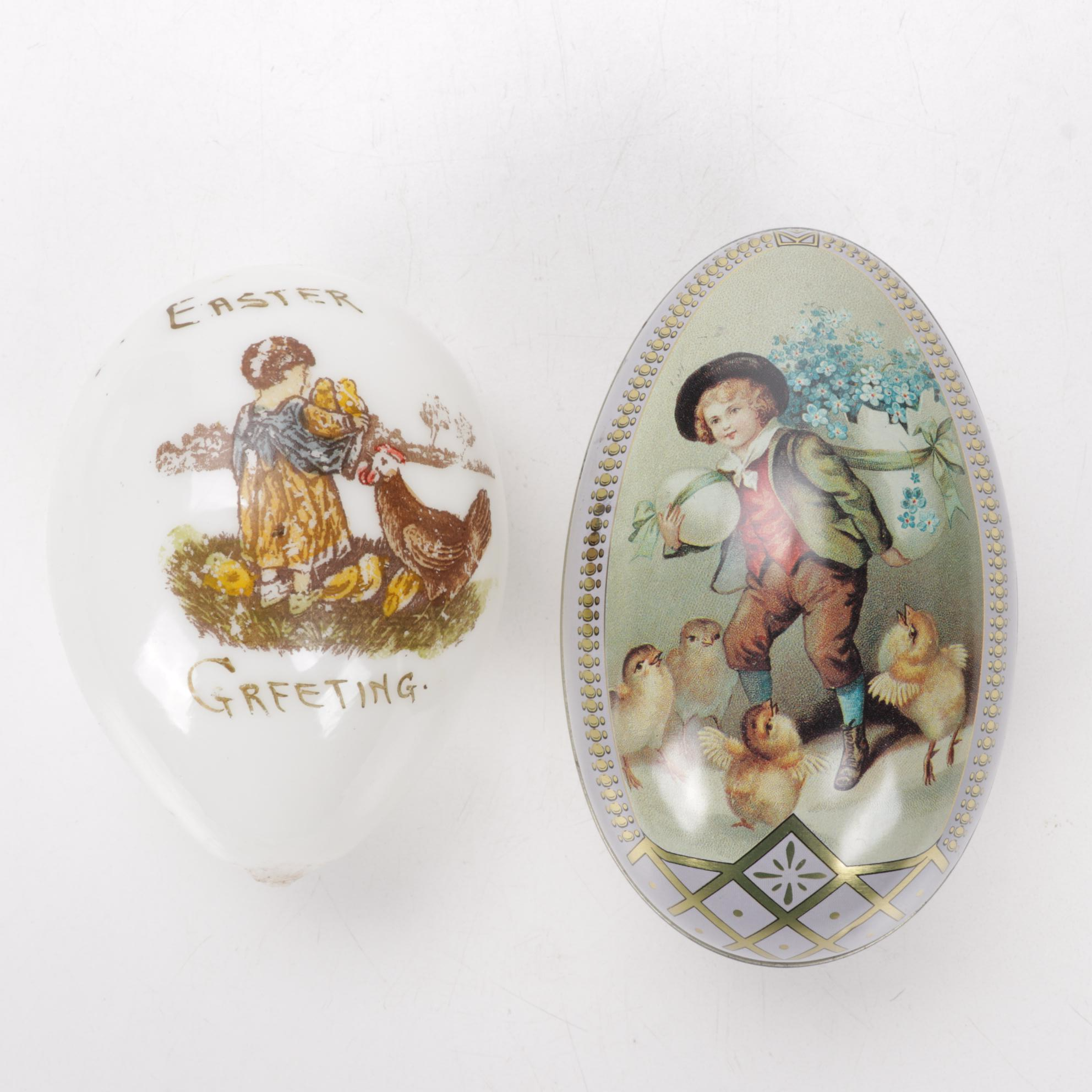 Noritake, Goebel and Other Bone China and Alabaster Easter Eggs, Late 20th C.