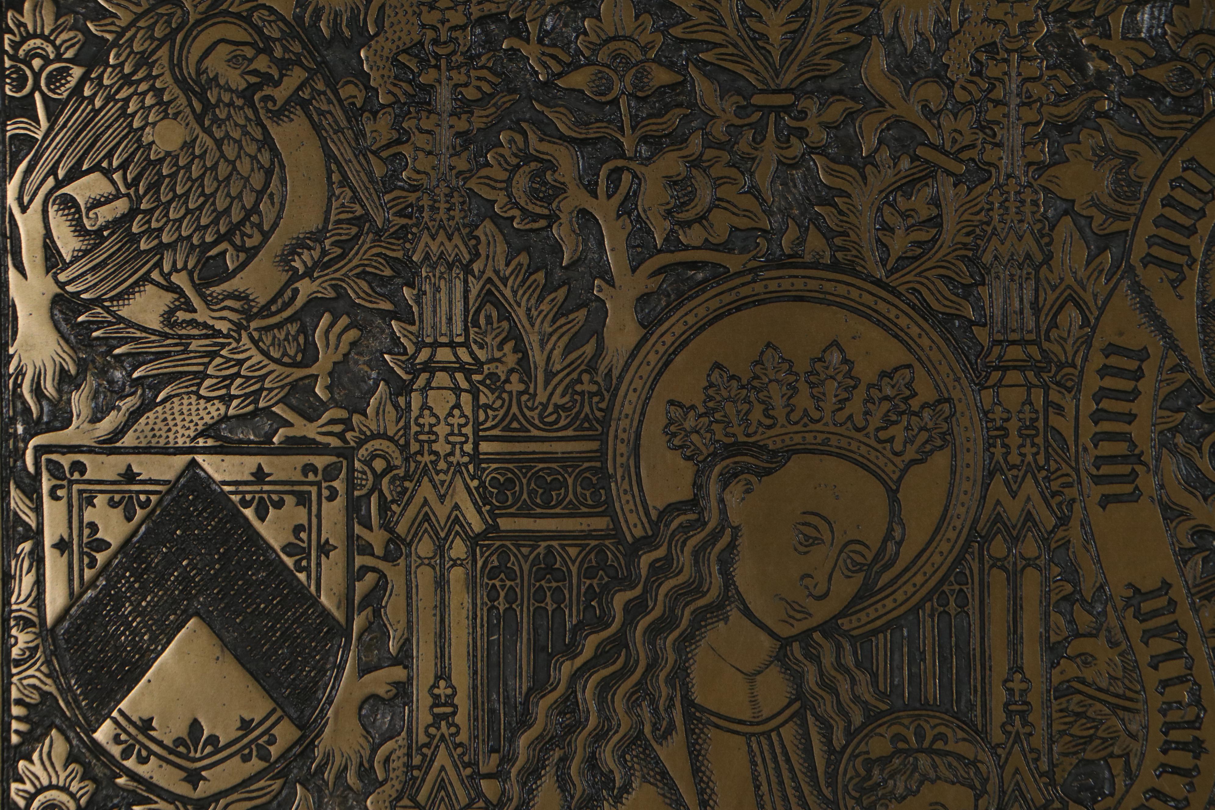 Composite Bas-Relief After Medieval Scene of Sister Marguerite De Scornay