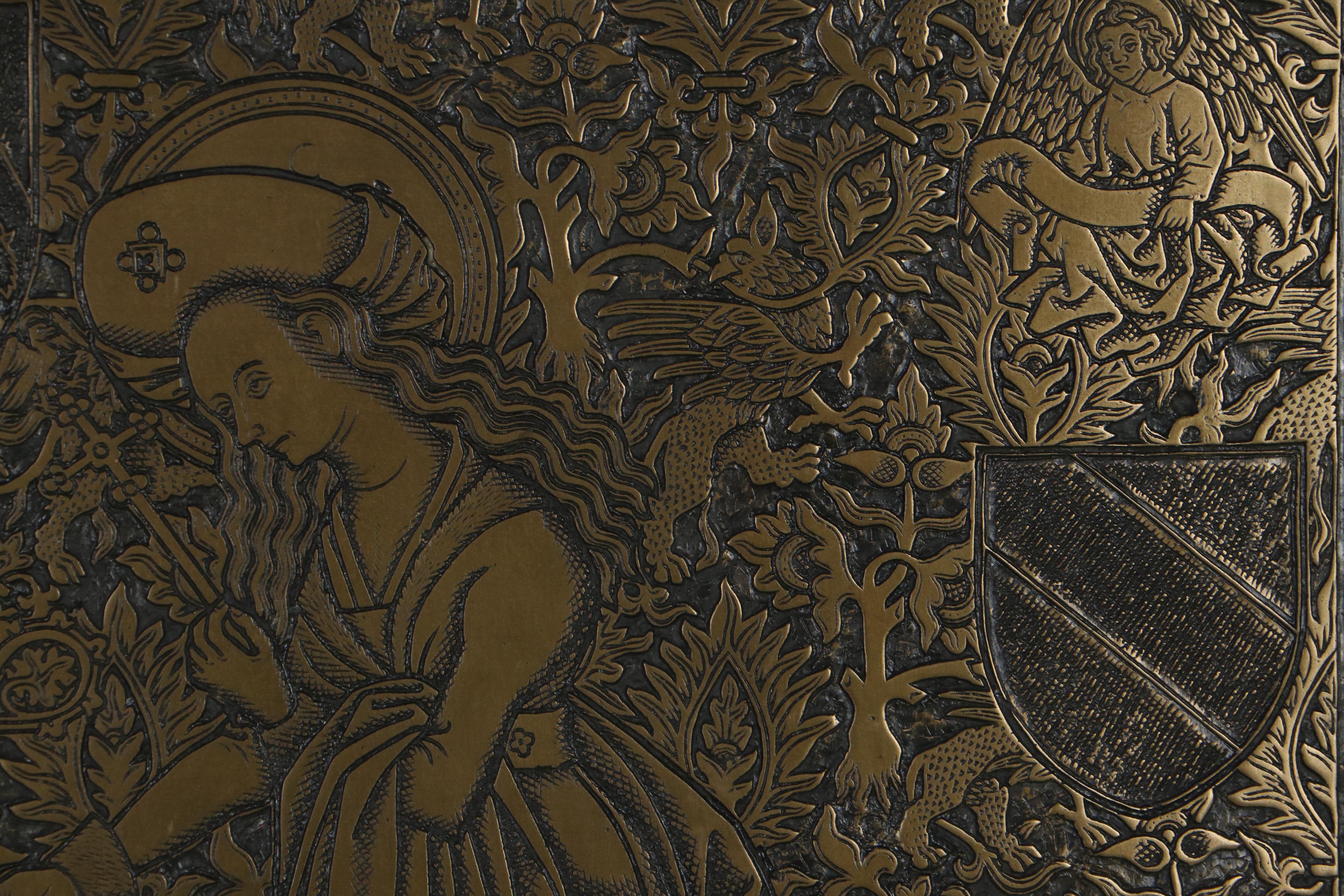 Composite Bas-Relief After Medieval Scene of Sister Marguerite De Scornay