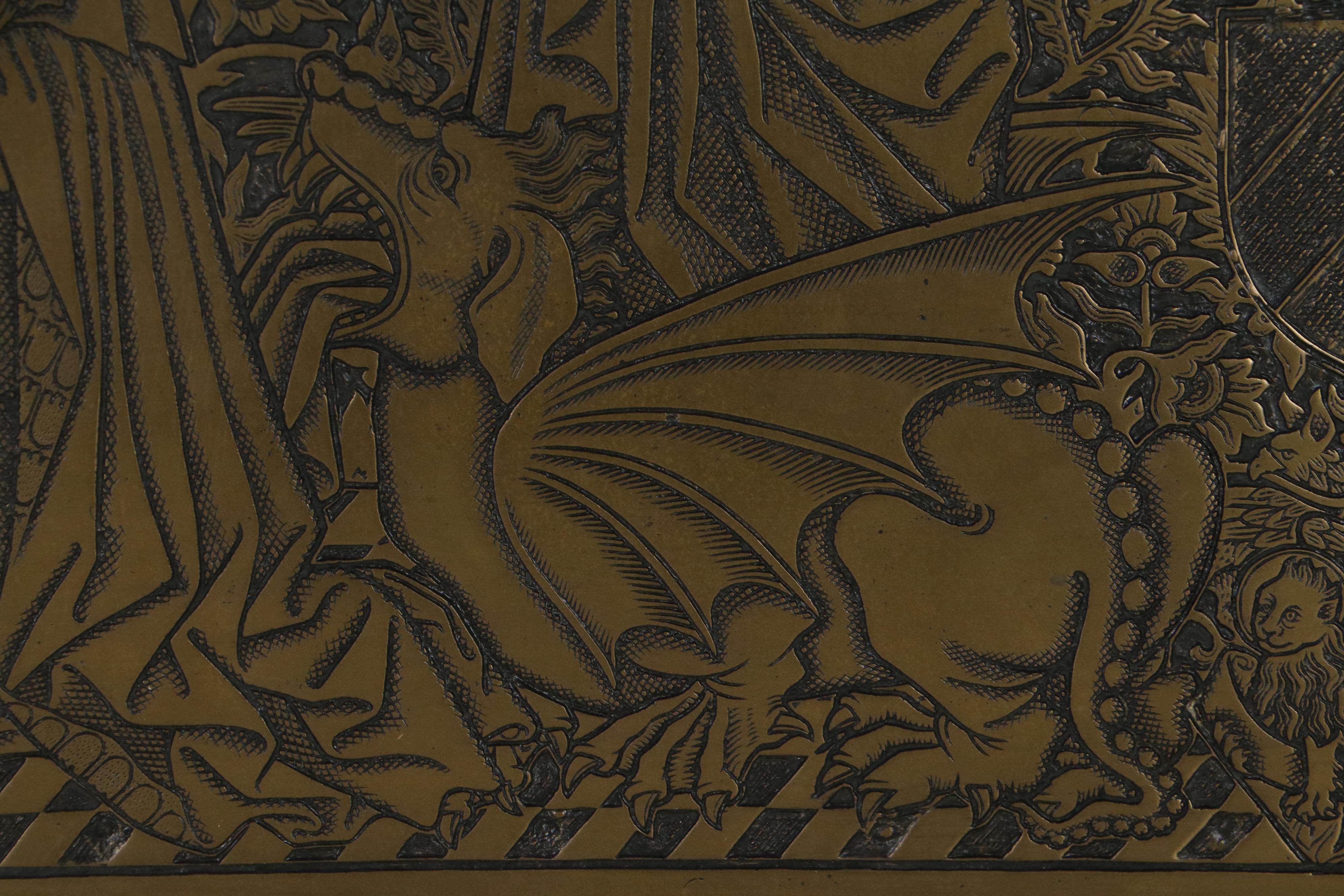Composite Bas-Relief After Medieval Scene of Sister Marguerite De Scornay