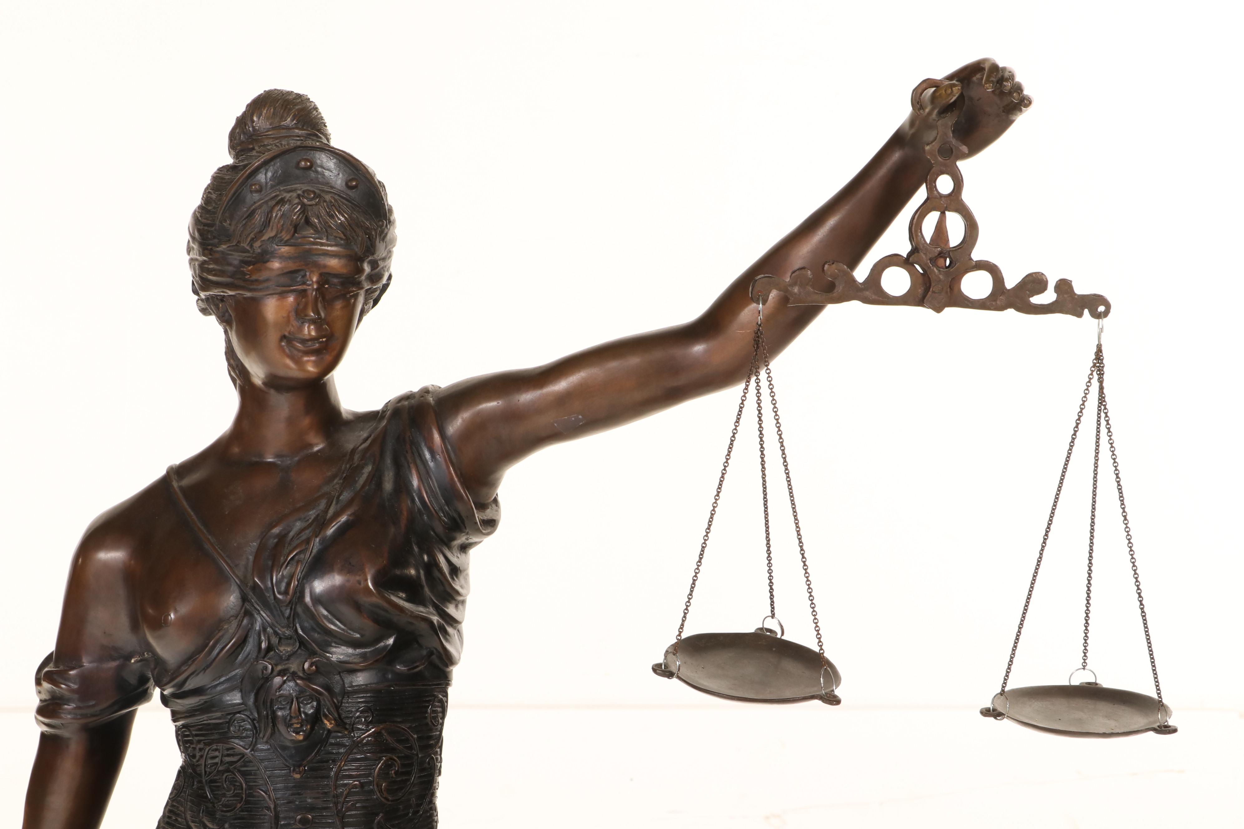 Clément Léopold Steiner Bronze Sculpture "Justicia," 19th Century