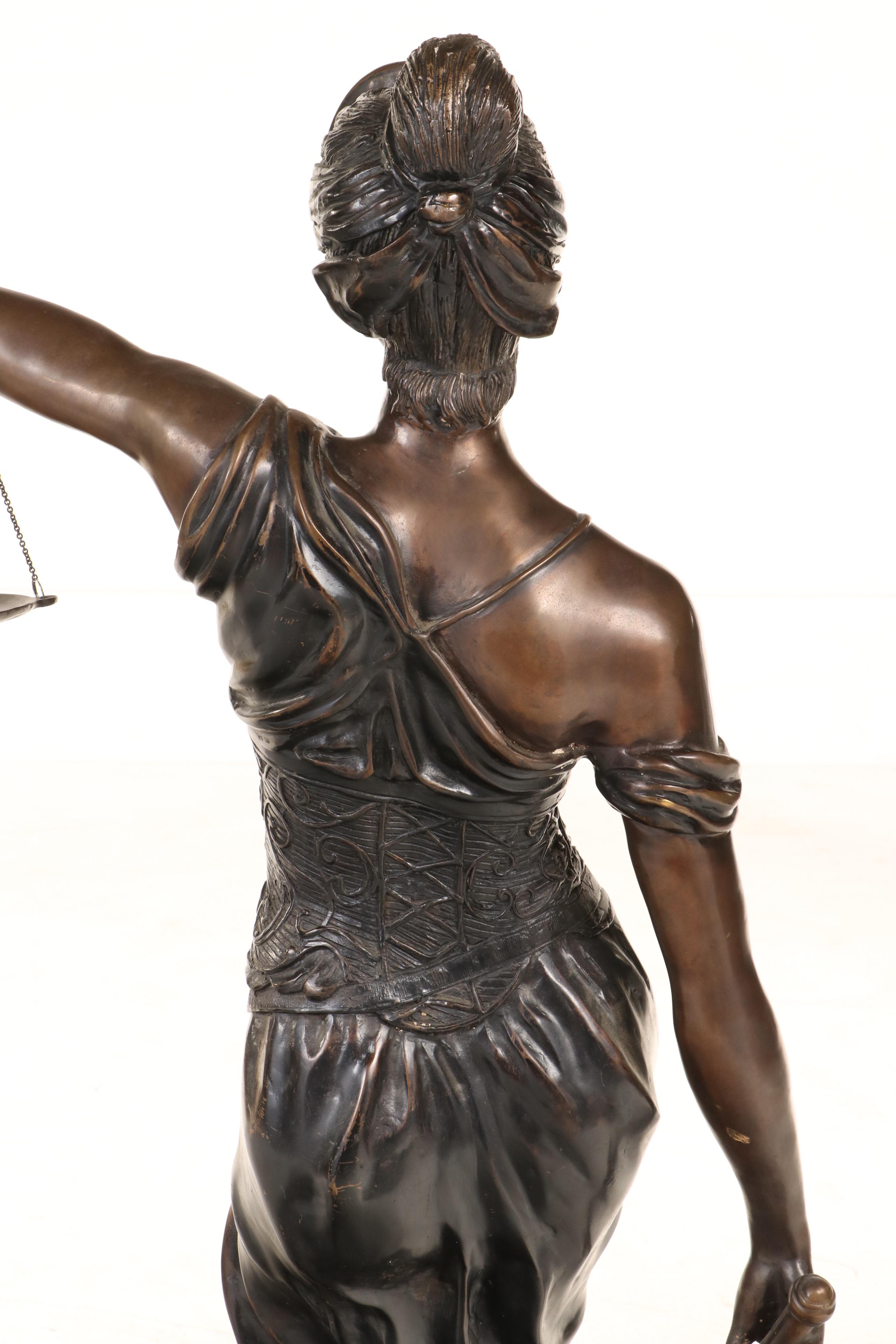 Clément Léopold Steiner Bronze Sculpture "Justicia," 19th Century