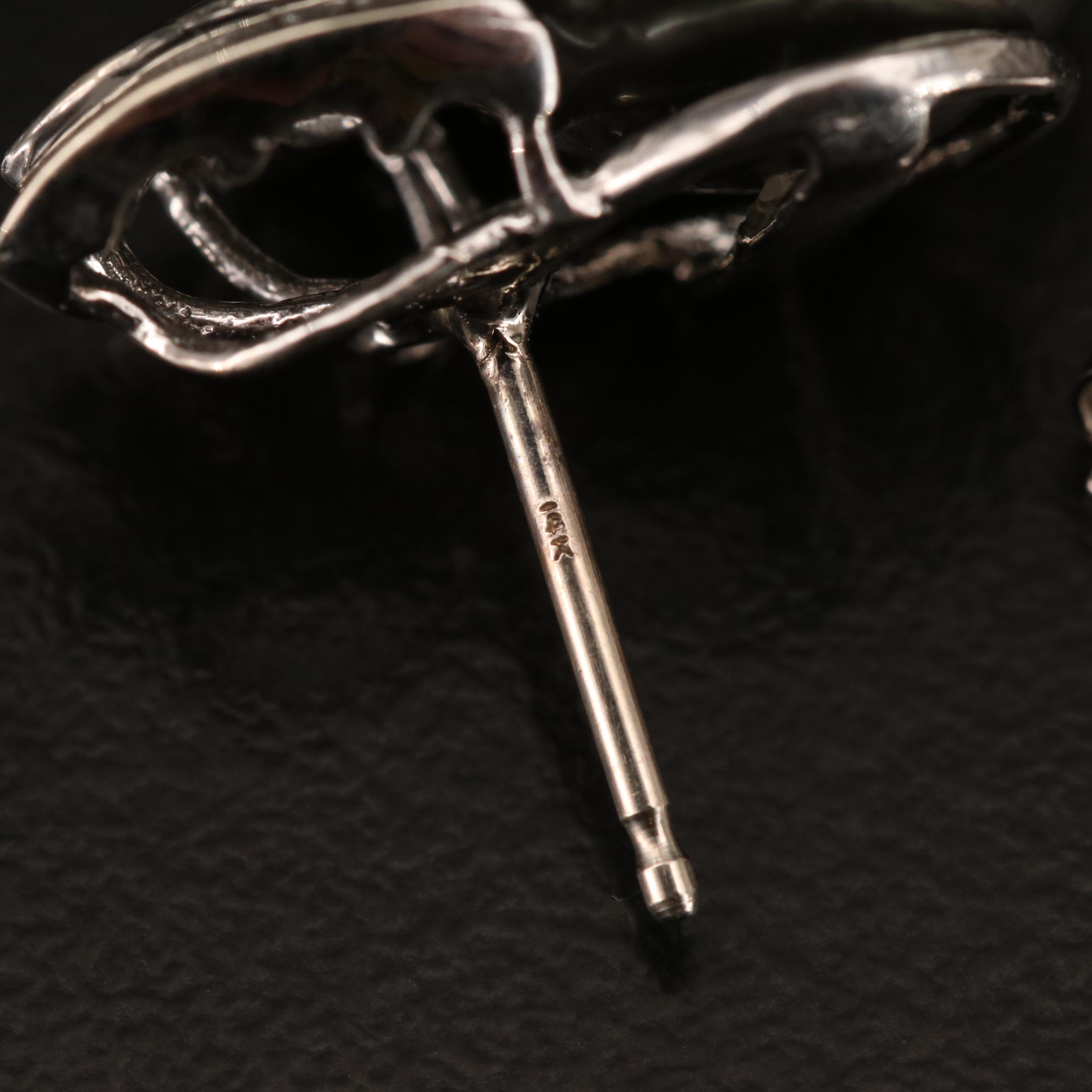 14K Diamond and Pearl Stud Earrings