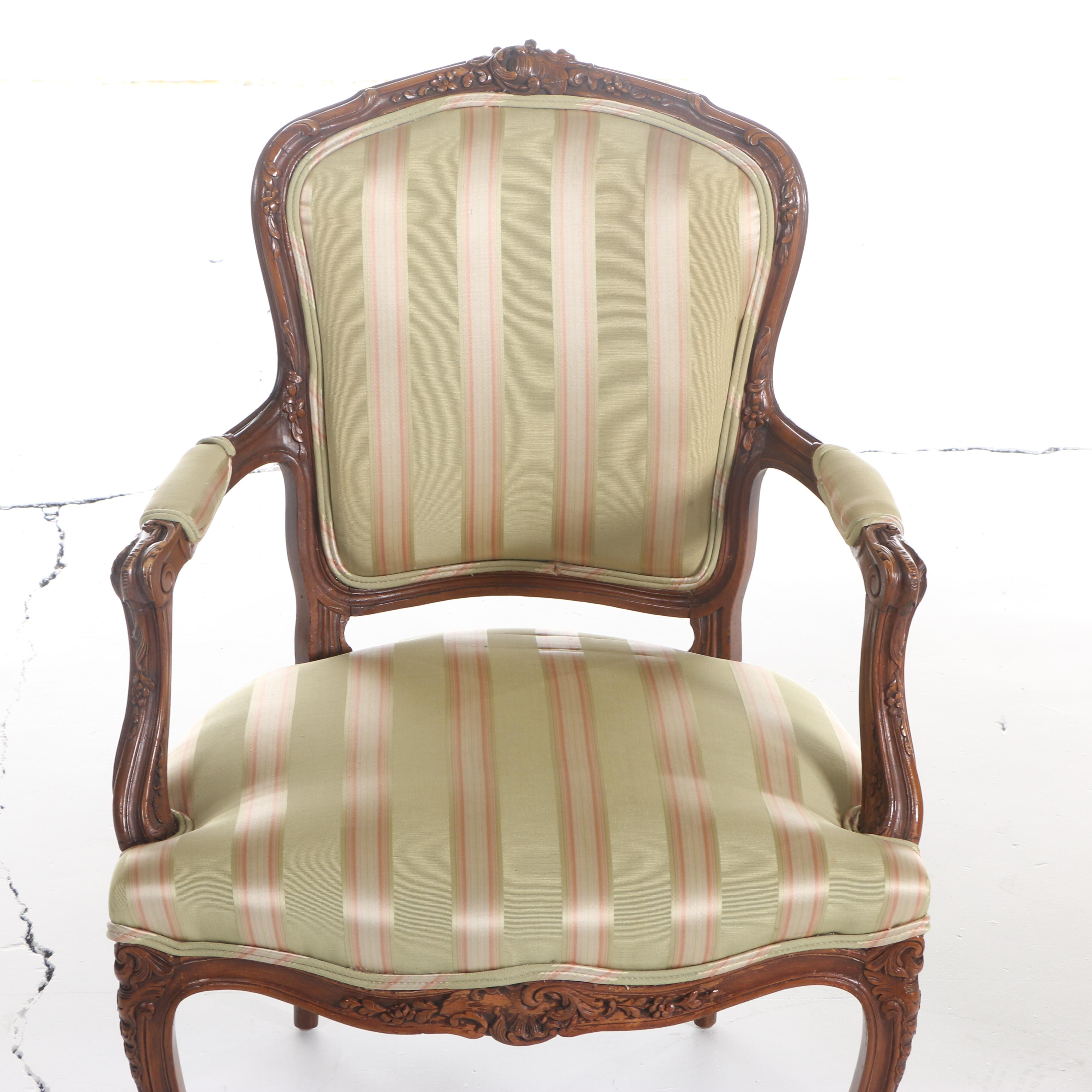 Louis XV Style Carved Beech and Upholstered Fauteuils, 20th Century