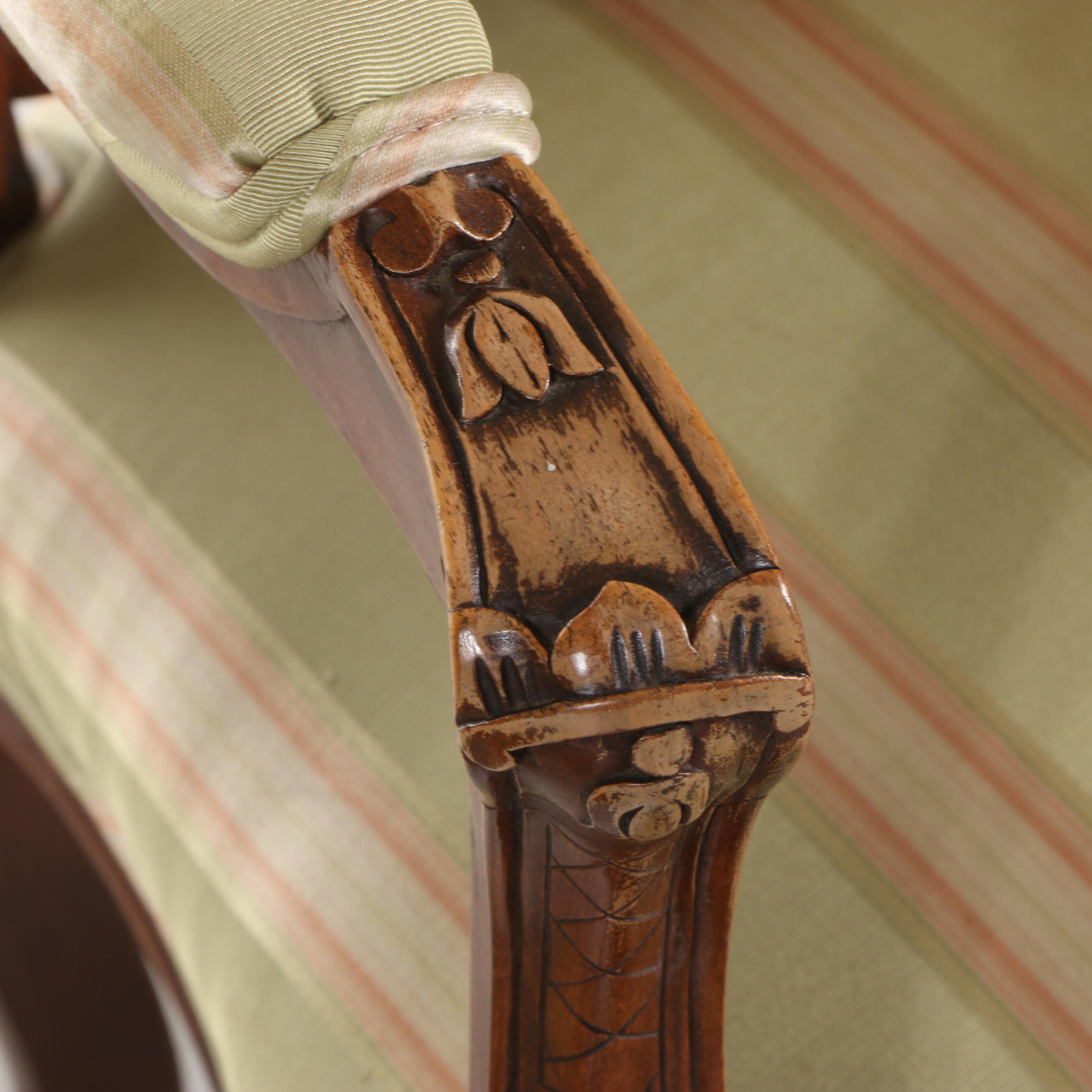 Louis XV Style Carved Beech and Upholstered Fauteuils, 20th Century