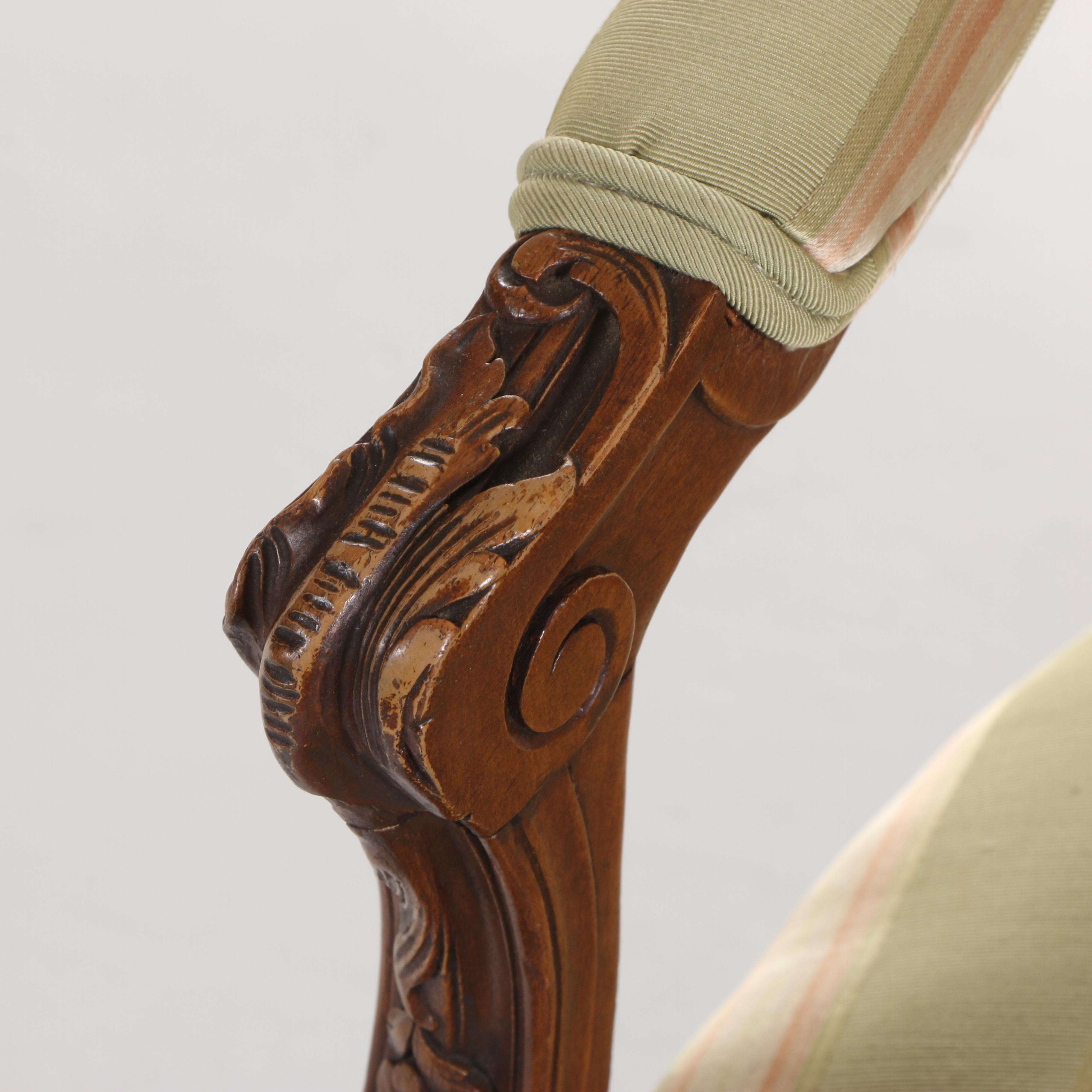 Louis XV Style Carved Beech and Upholstered Fauteuils, 20th Century