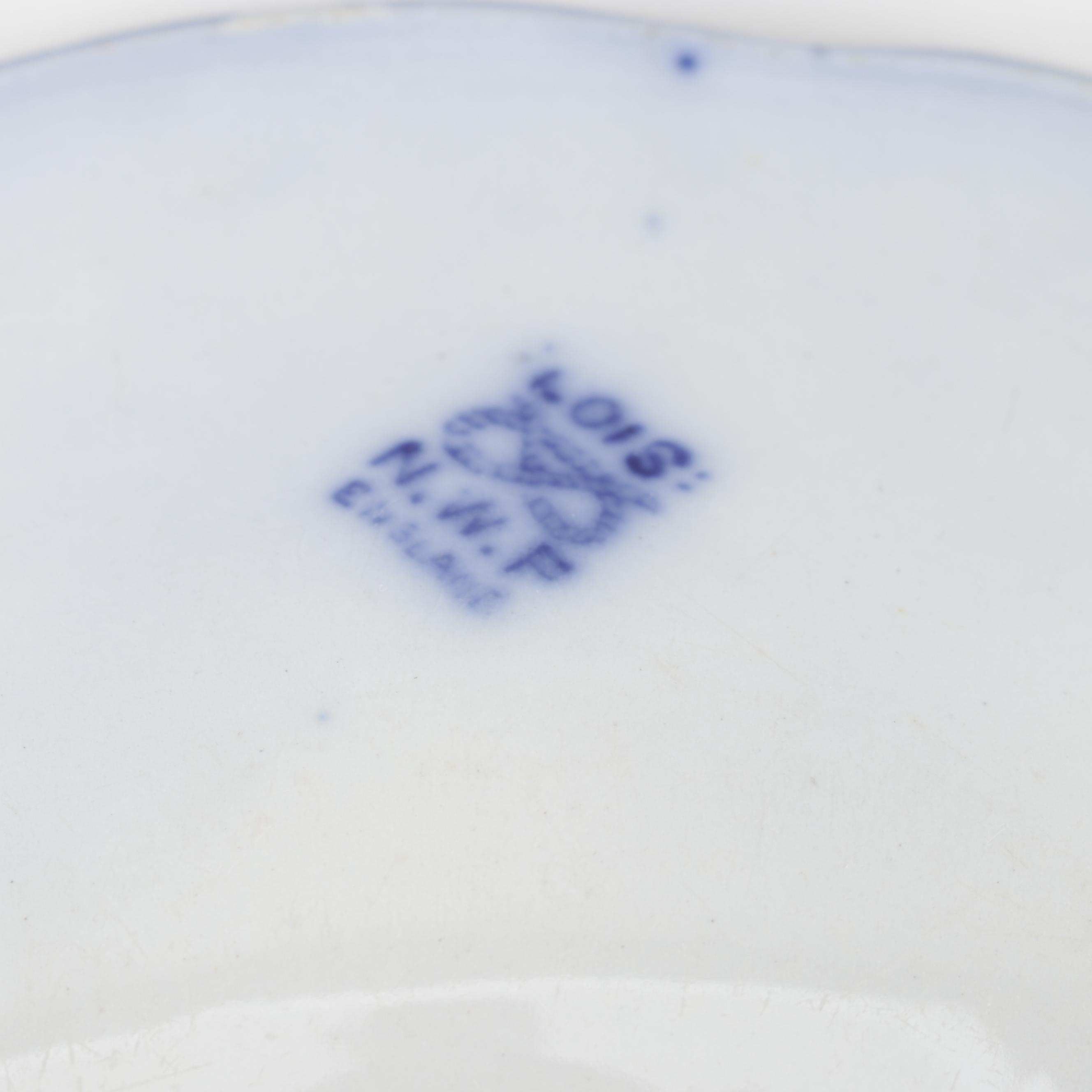 New Wharf Pottery Co. "Lois" Flow Blue Ironstone Dinnerware, Late 19th Century