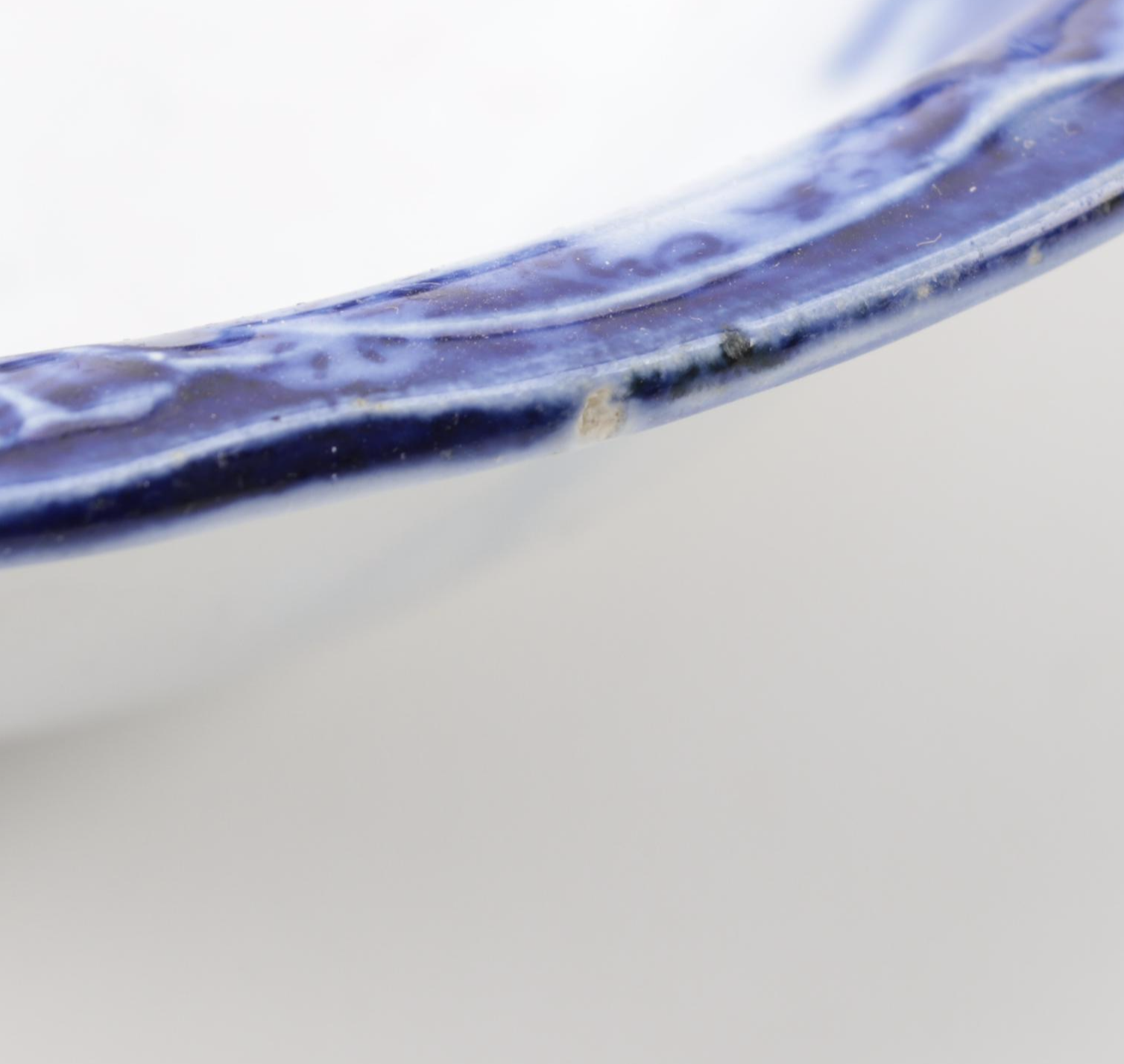 New Wharf Pottery Co. "Lois" Flow Blue Ironstone Dinnerware, Late 19th Century