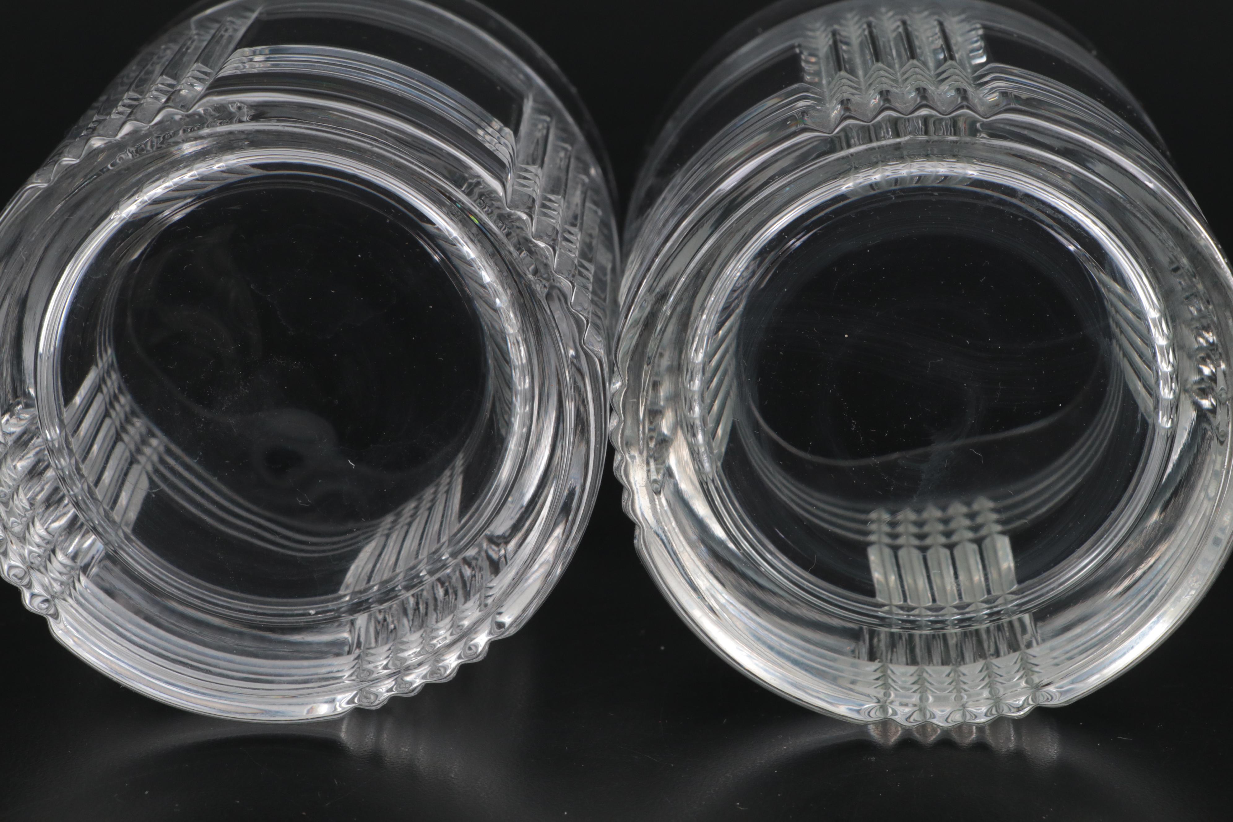 Ralph Lauren "Glen Plaid" and "Herringbone" Crystal Old Fashioned Glasses