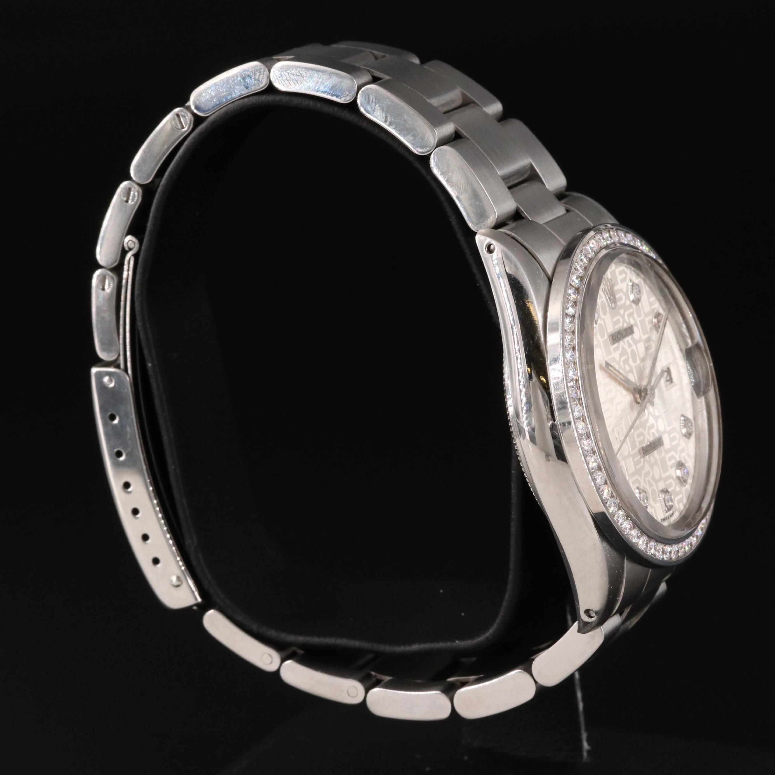 1984 Rolex Datejust Jubilee 1.57 CTW Diamond Dial and Bezel Watch