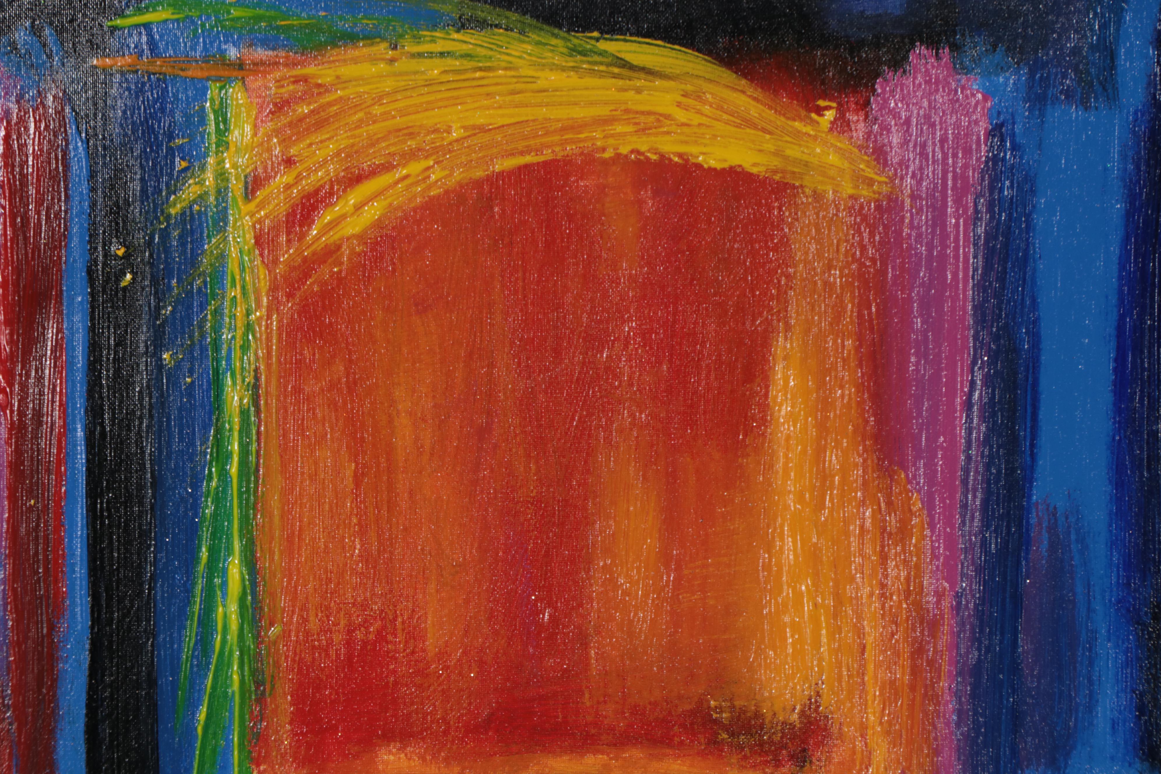 Robert Lackney Acrylic Painting "Feathers," 21st Century