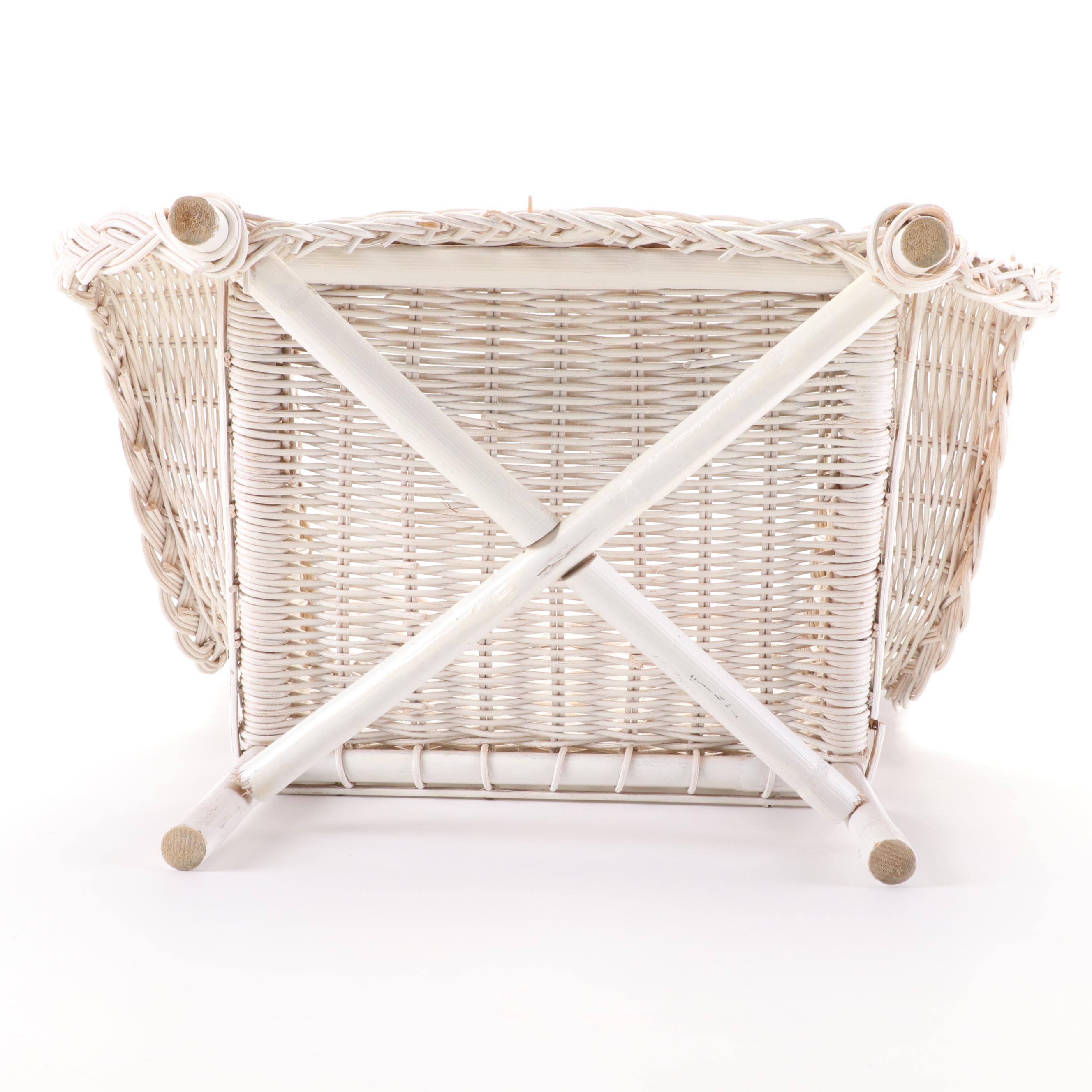 Painted Wicker Doll Chair, Mid-20th Century