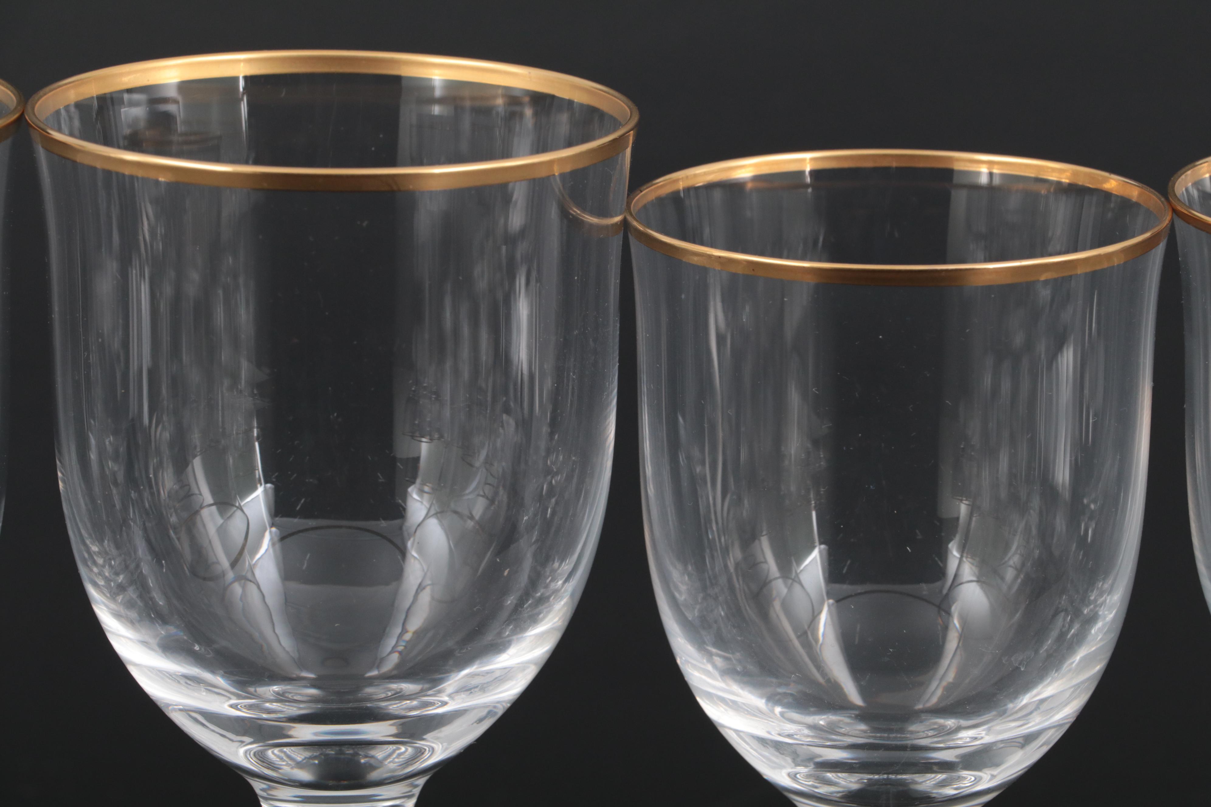 Noritake "Troy" Glass Water Goblets and Wine Glasses, 1983-2016