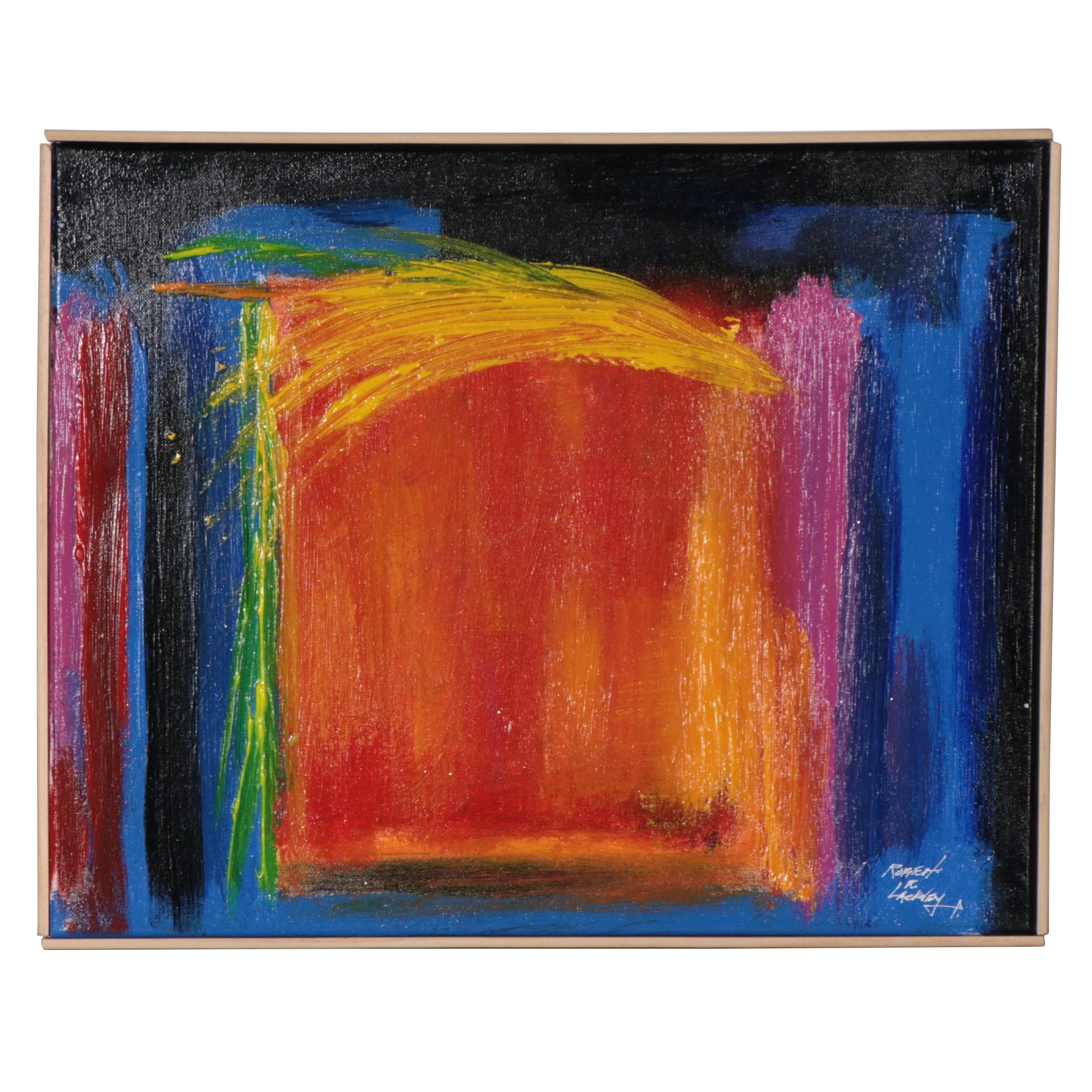 Robert Lackney Acrylic Painting "Feathers," 21st Century