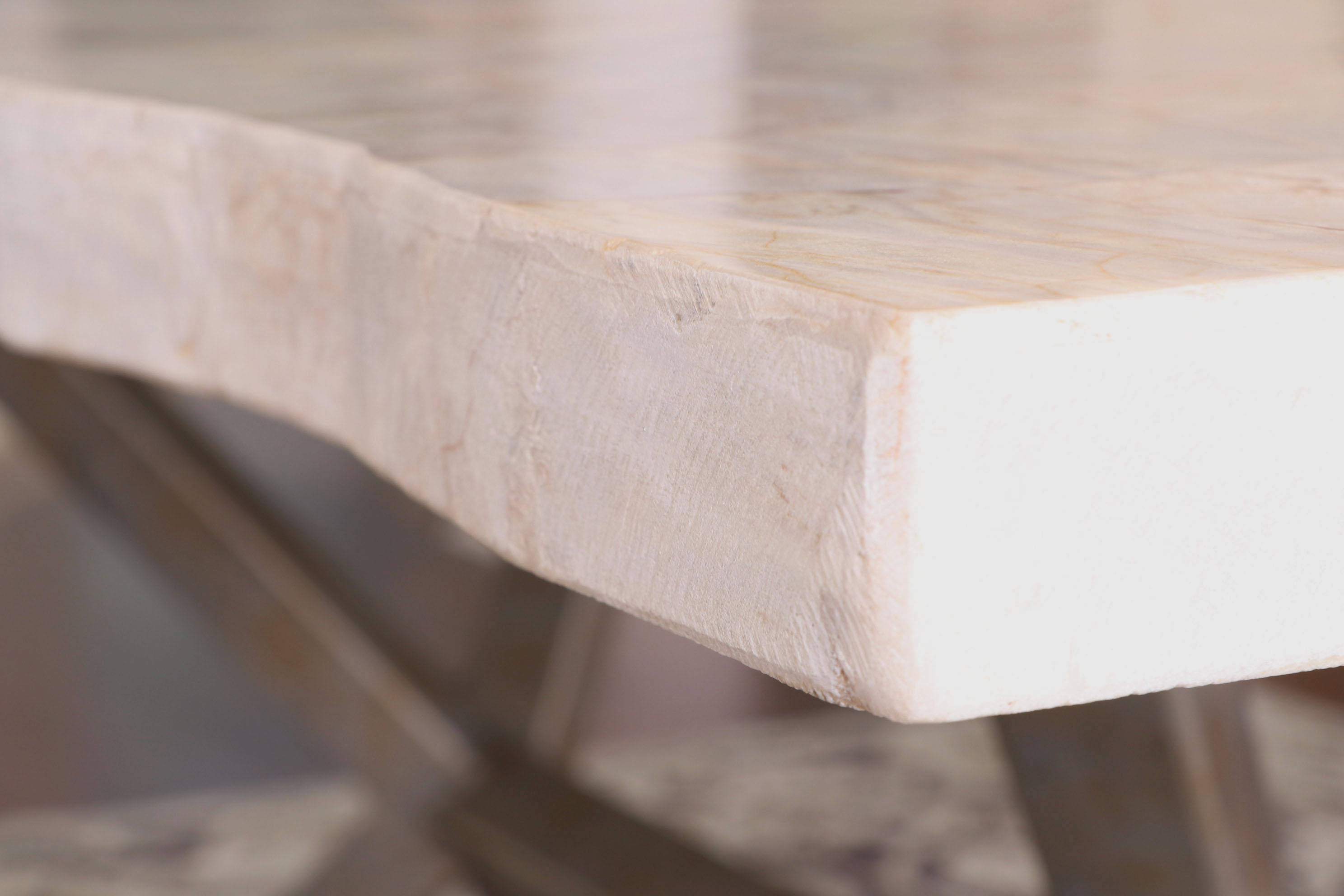 Arhaus "Petra" Marble Top and Iron Base Dining Table