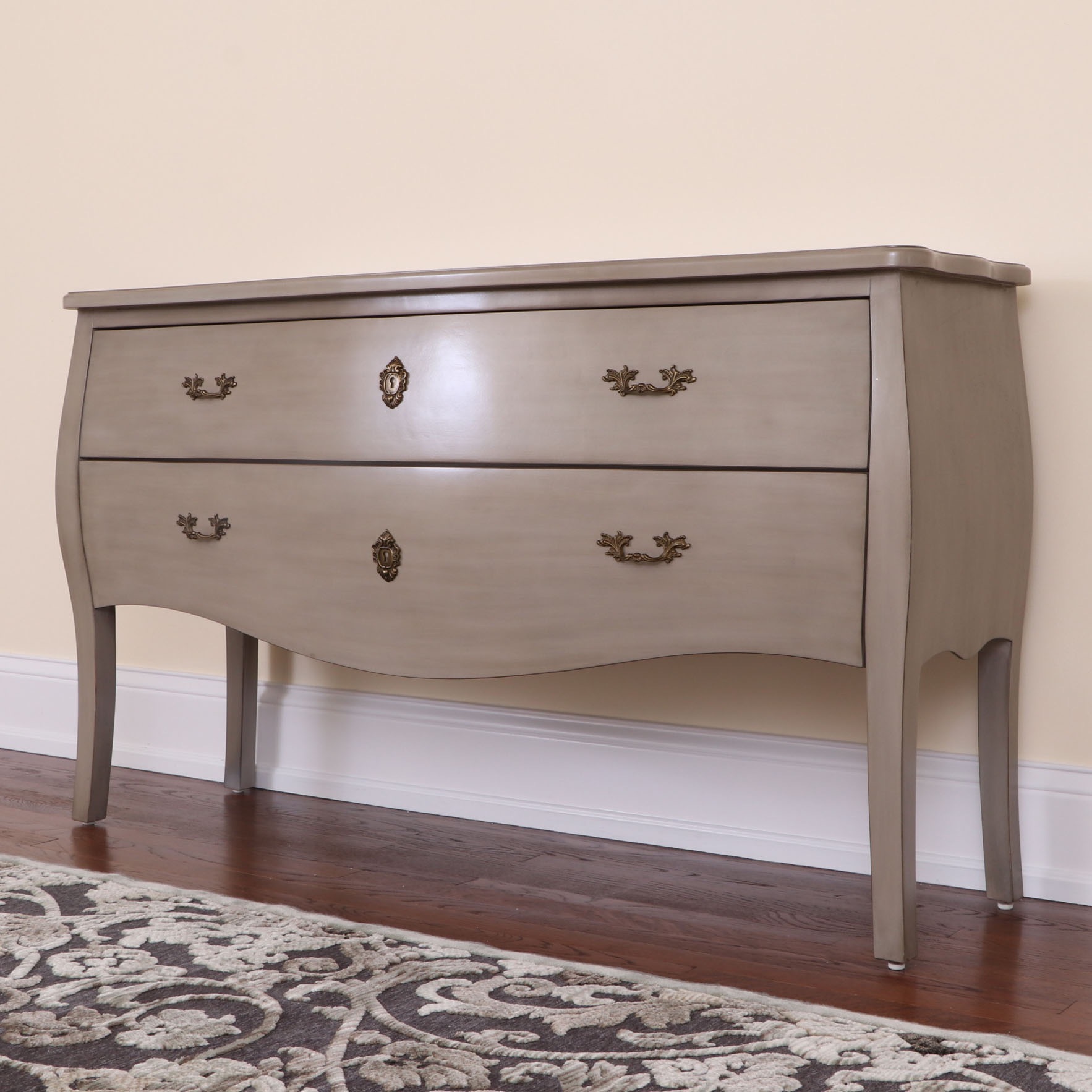 Arhaus "Bombay Collection" Lacquered Mahogany Two-Drawer Chest