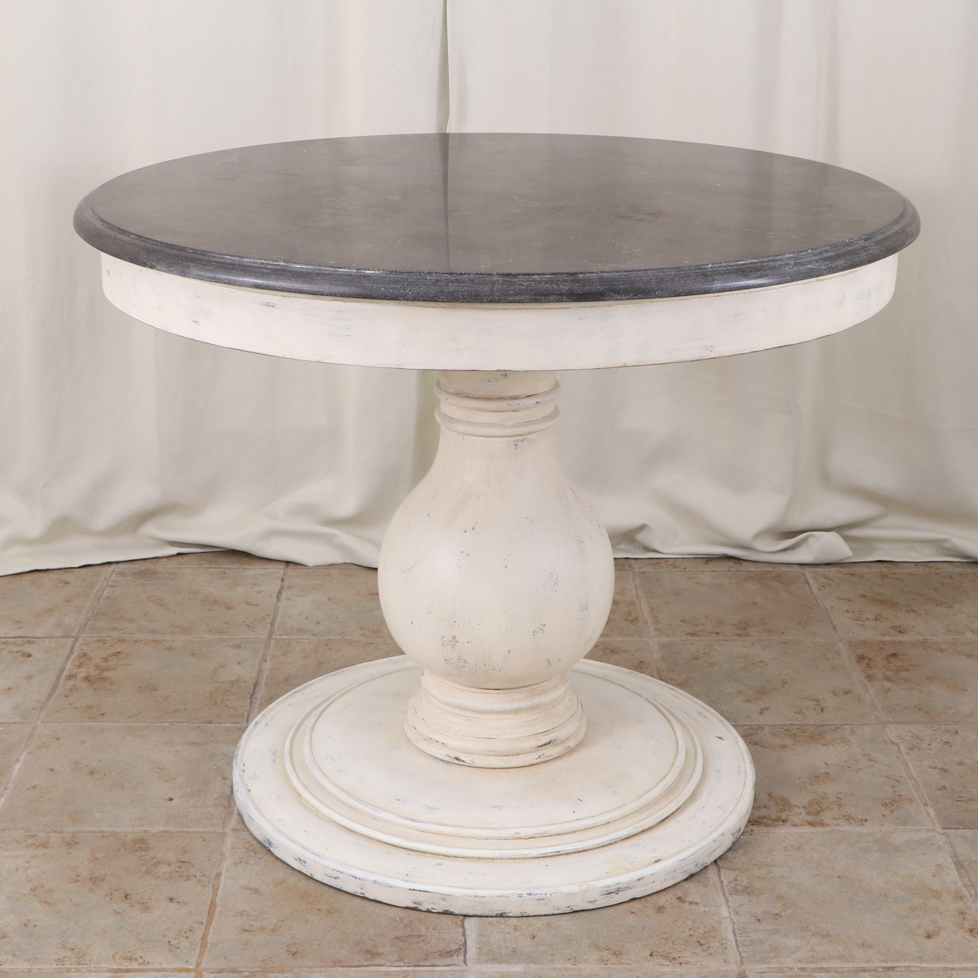 Arhaus "Luca" Stone Top Pedestal Table and "Cecilia" Dining Chairs