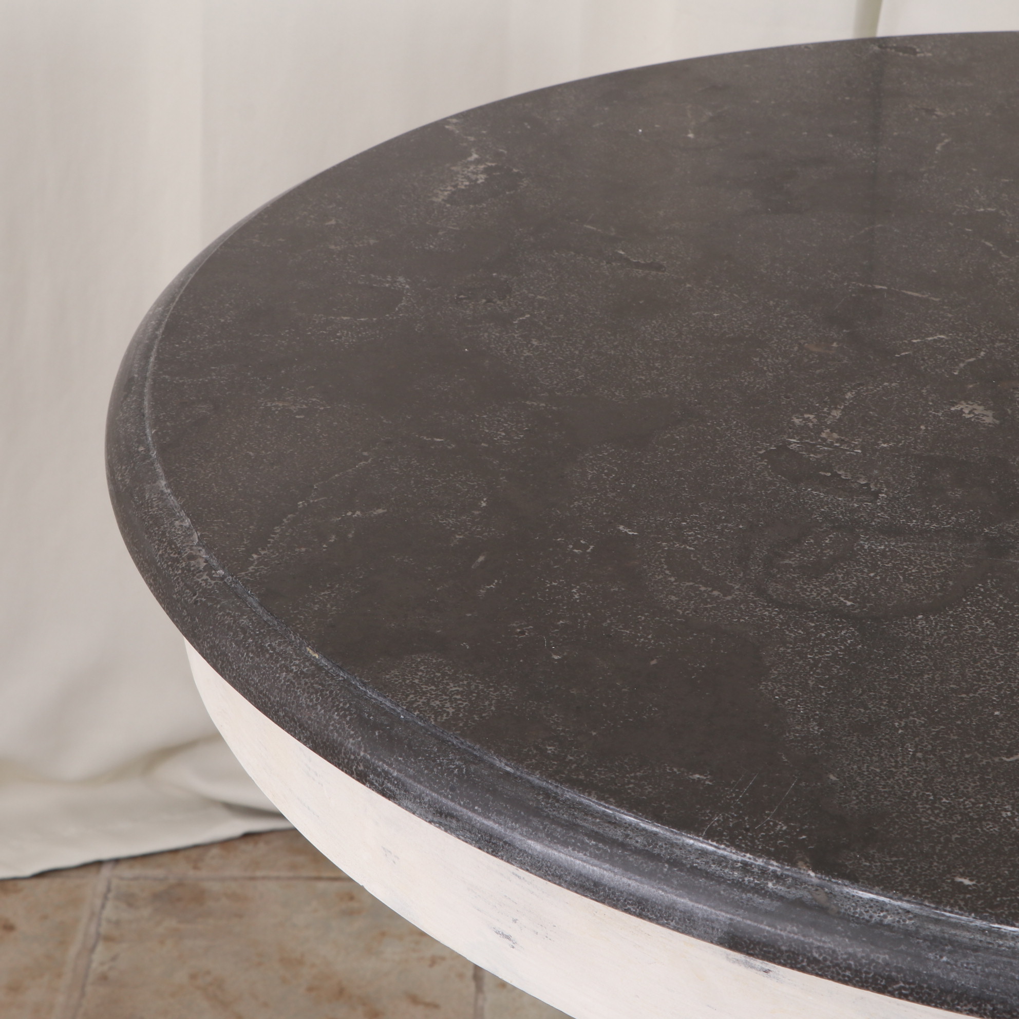 Arhaus "Luca" Stone Top Pedestal Table and "Cecilia" Dining Chairs