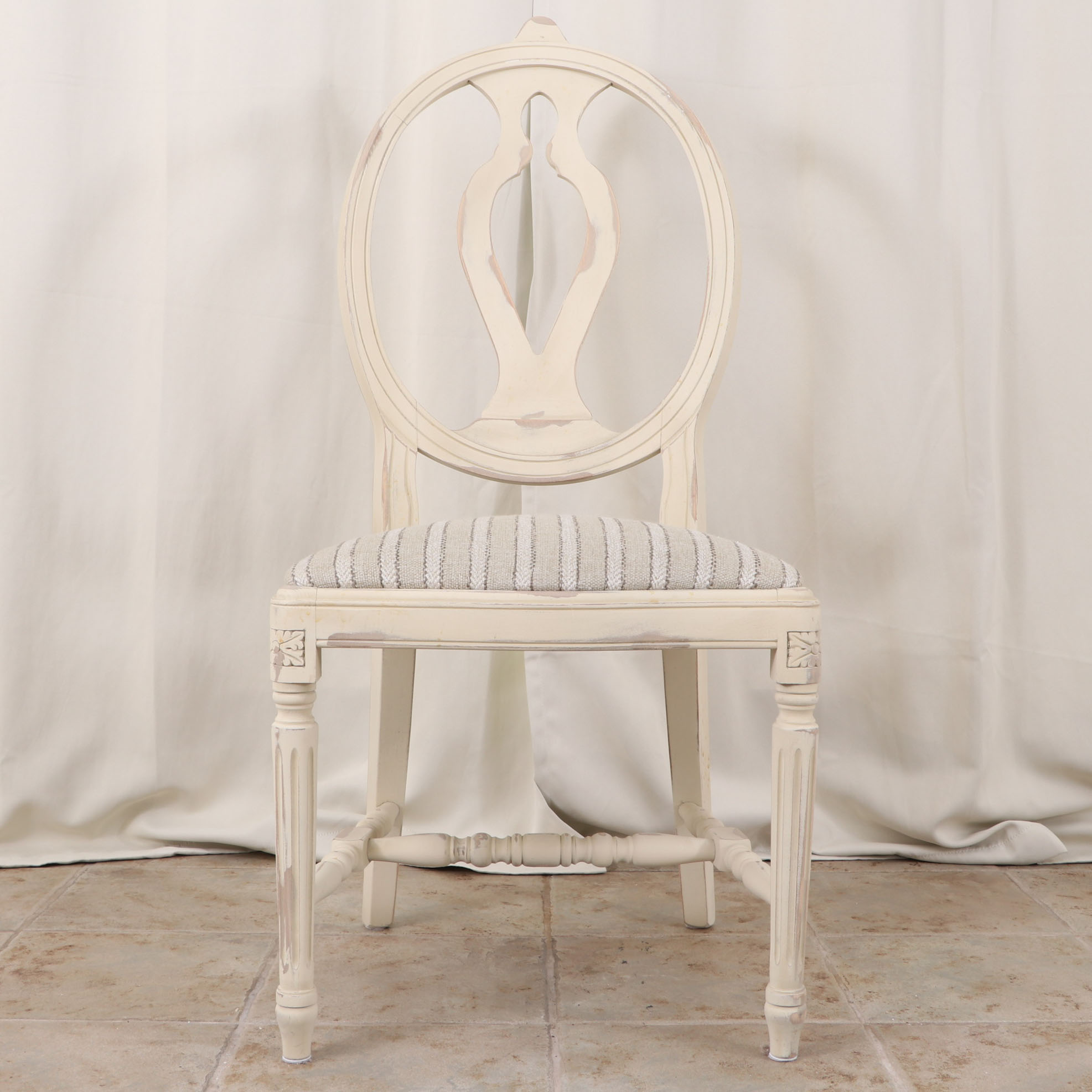 Arhaus "Luca" Stone Top Pedestal Table and "Cecilia" Dining Chairs