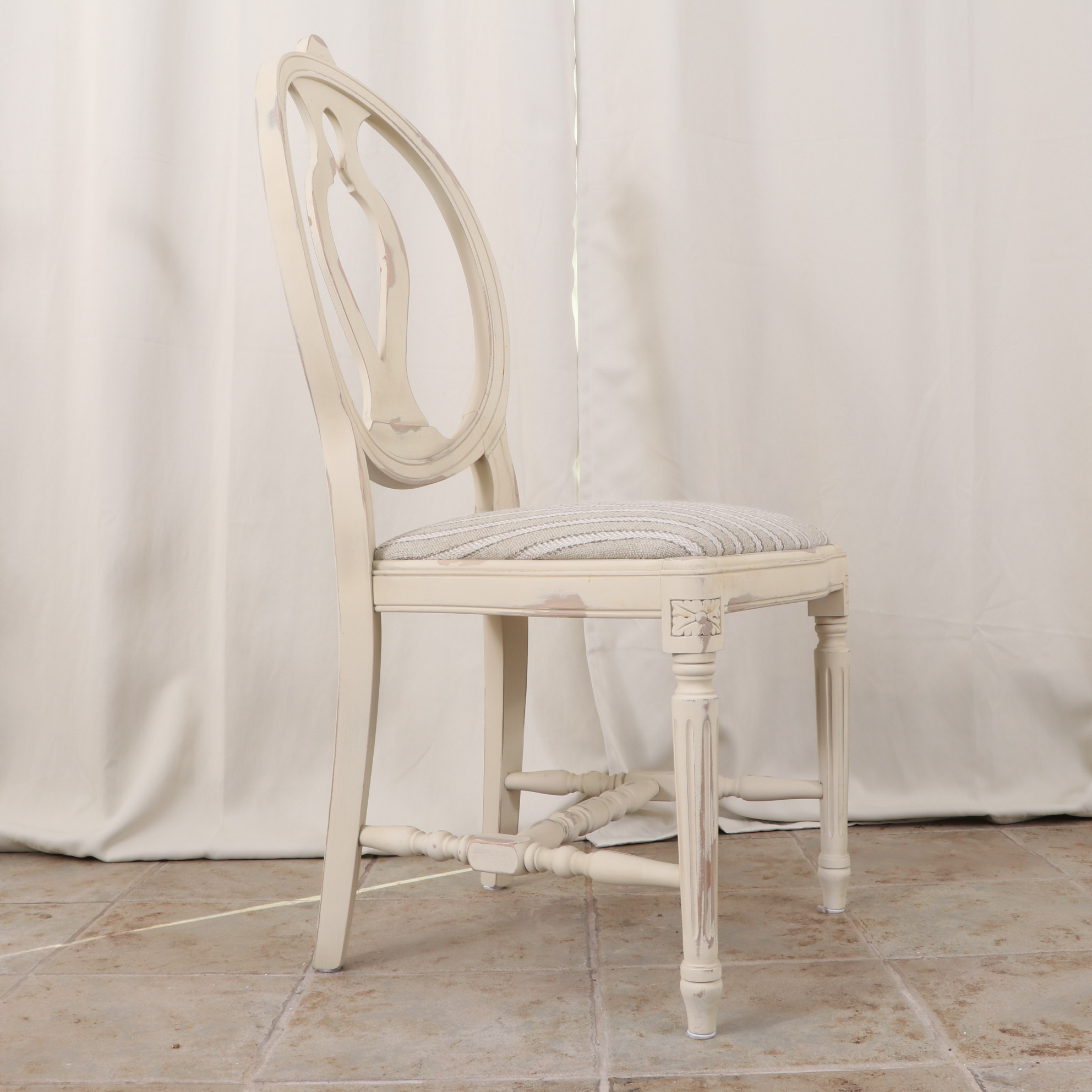 Arhaus "Luca" Stone Top Pedestal Table and "Cecilia" Dining Chairs