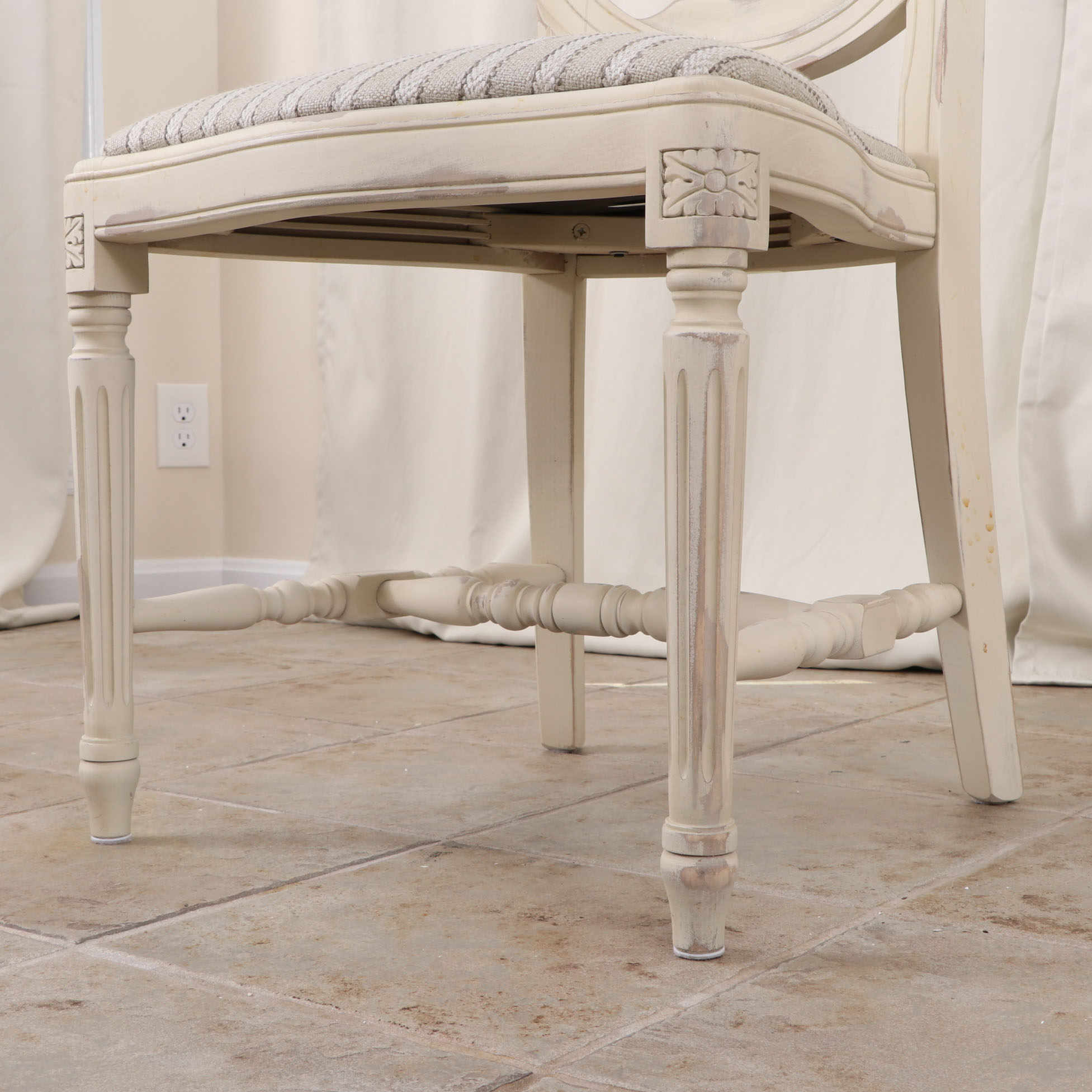 Arhaus "Luca" Stone Top Pedestal Table and "Cecilia" Dining Chairs