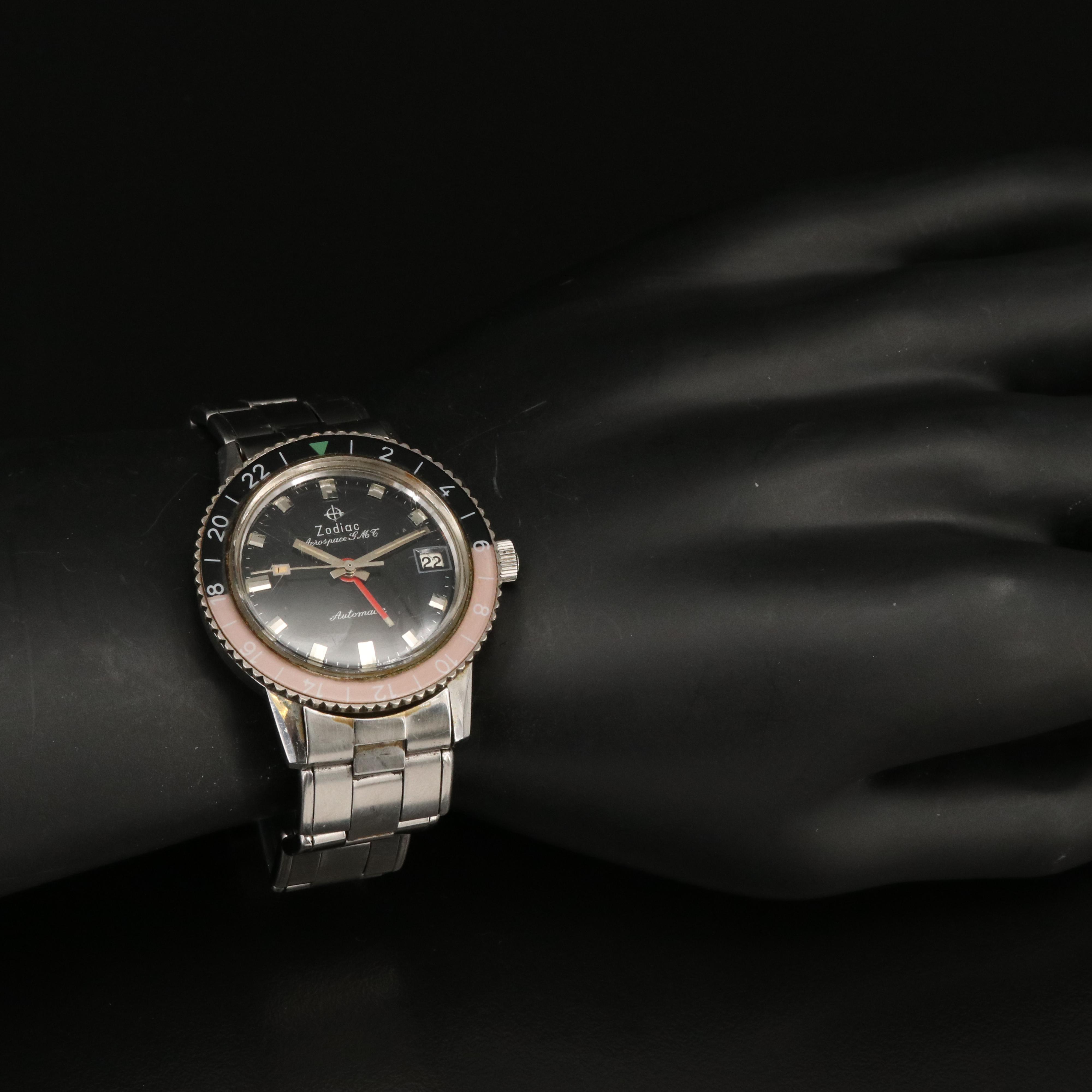 Zodiac Aerospace GMT Stainless Steel Automatic Watch