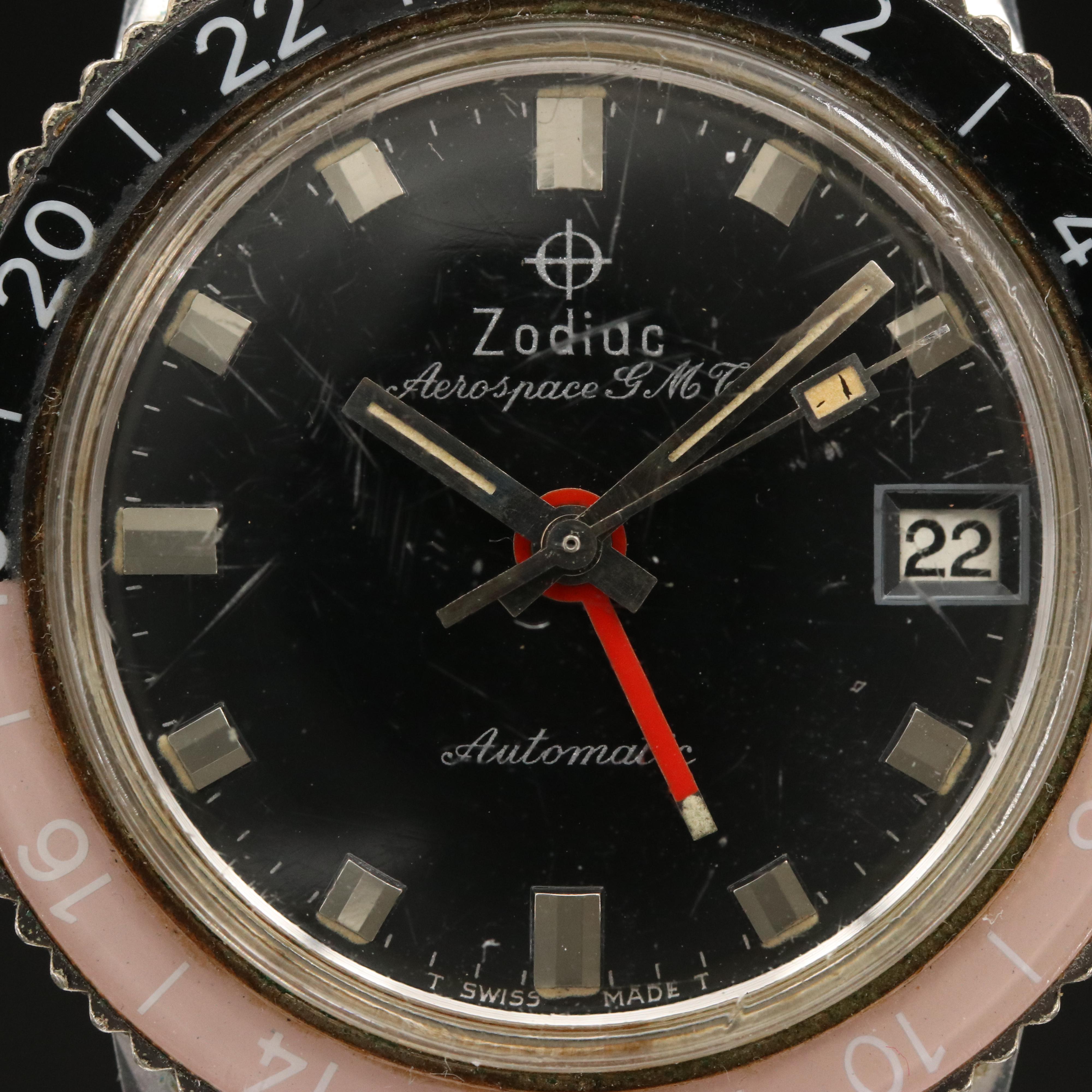 Zodiac Aerospace GMT Stainless Steel Automatic Watch