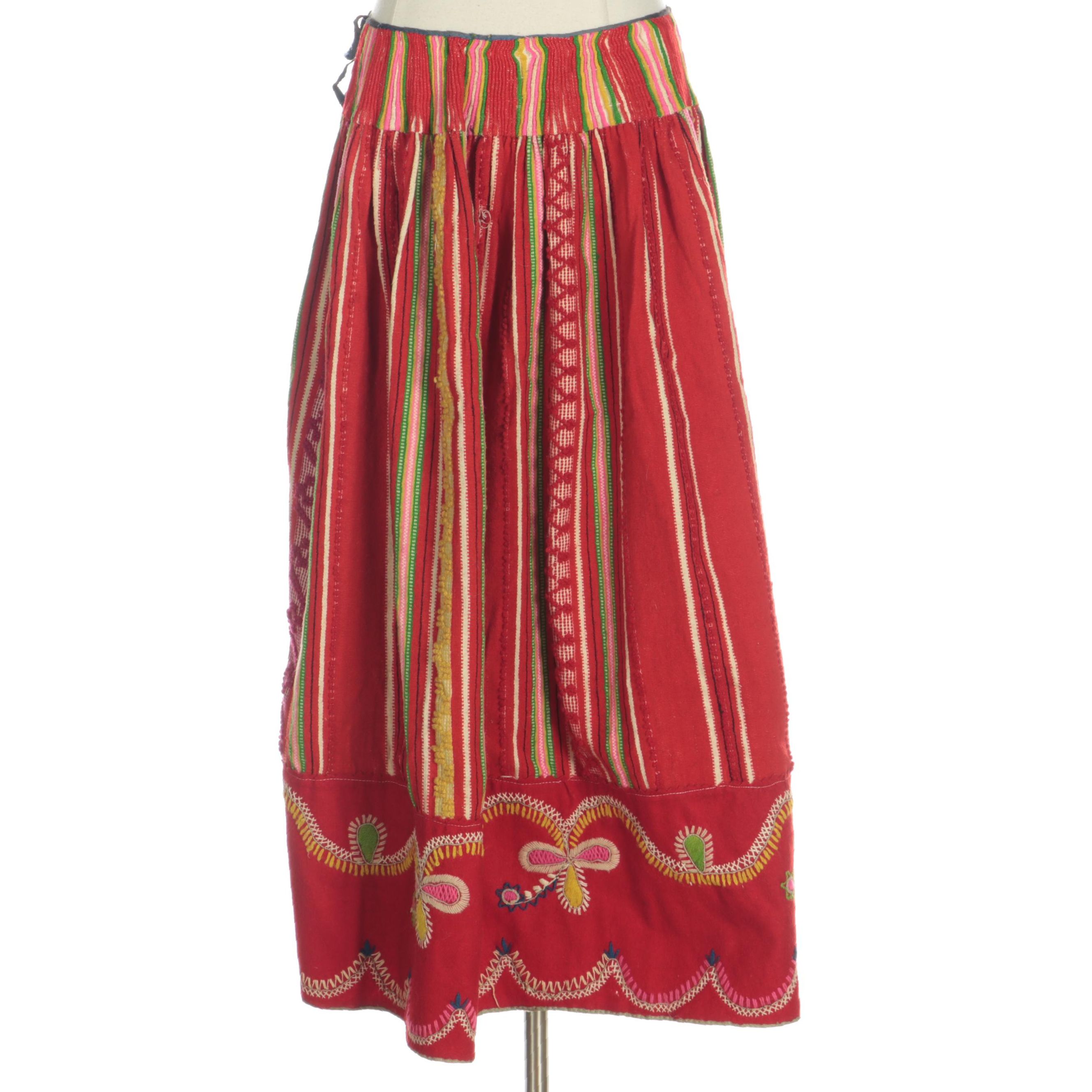 Estonian Muhu Embroidered Traditional Wool Skirt
