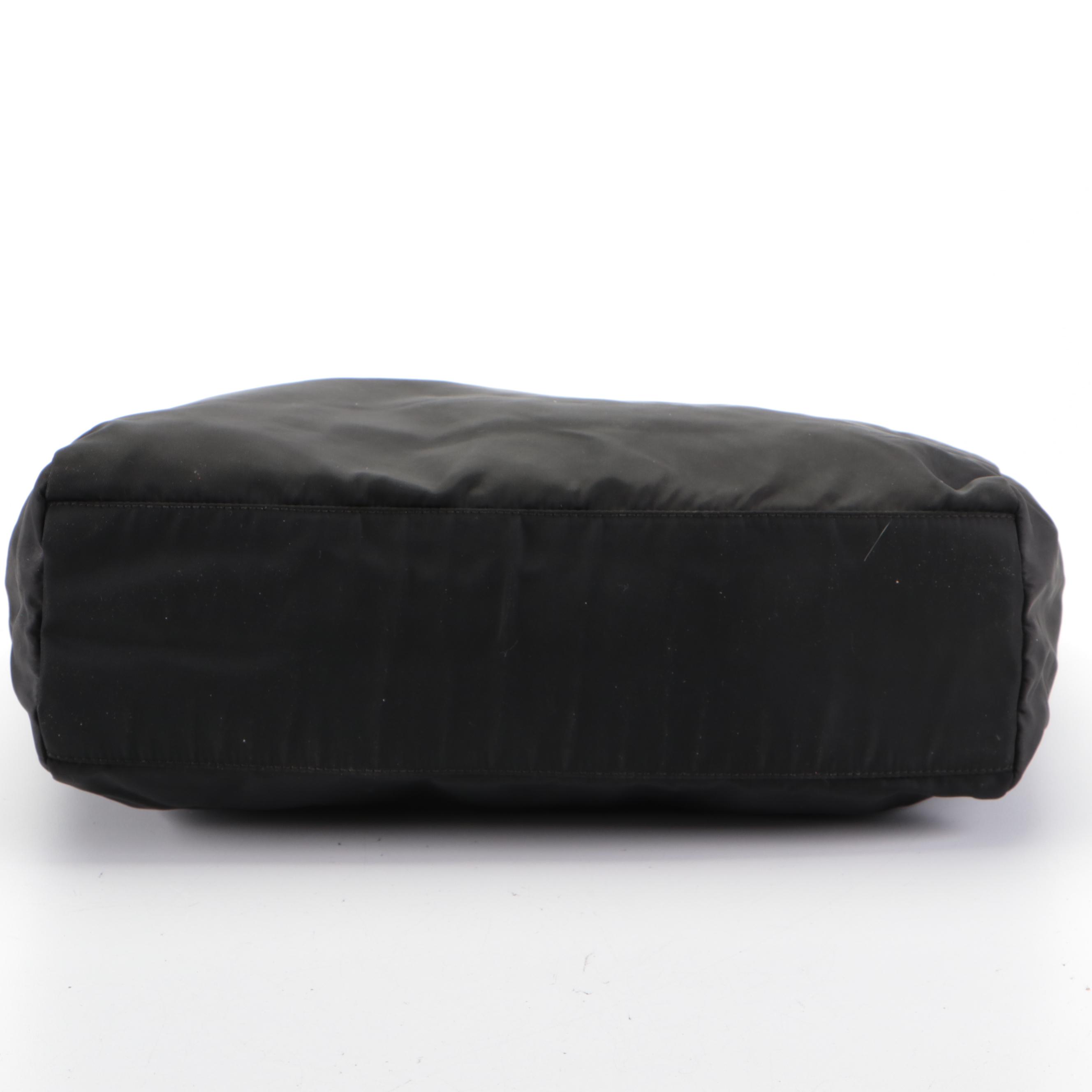 Prada Zippered Tote Bag in Black Tessuto Nylon