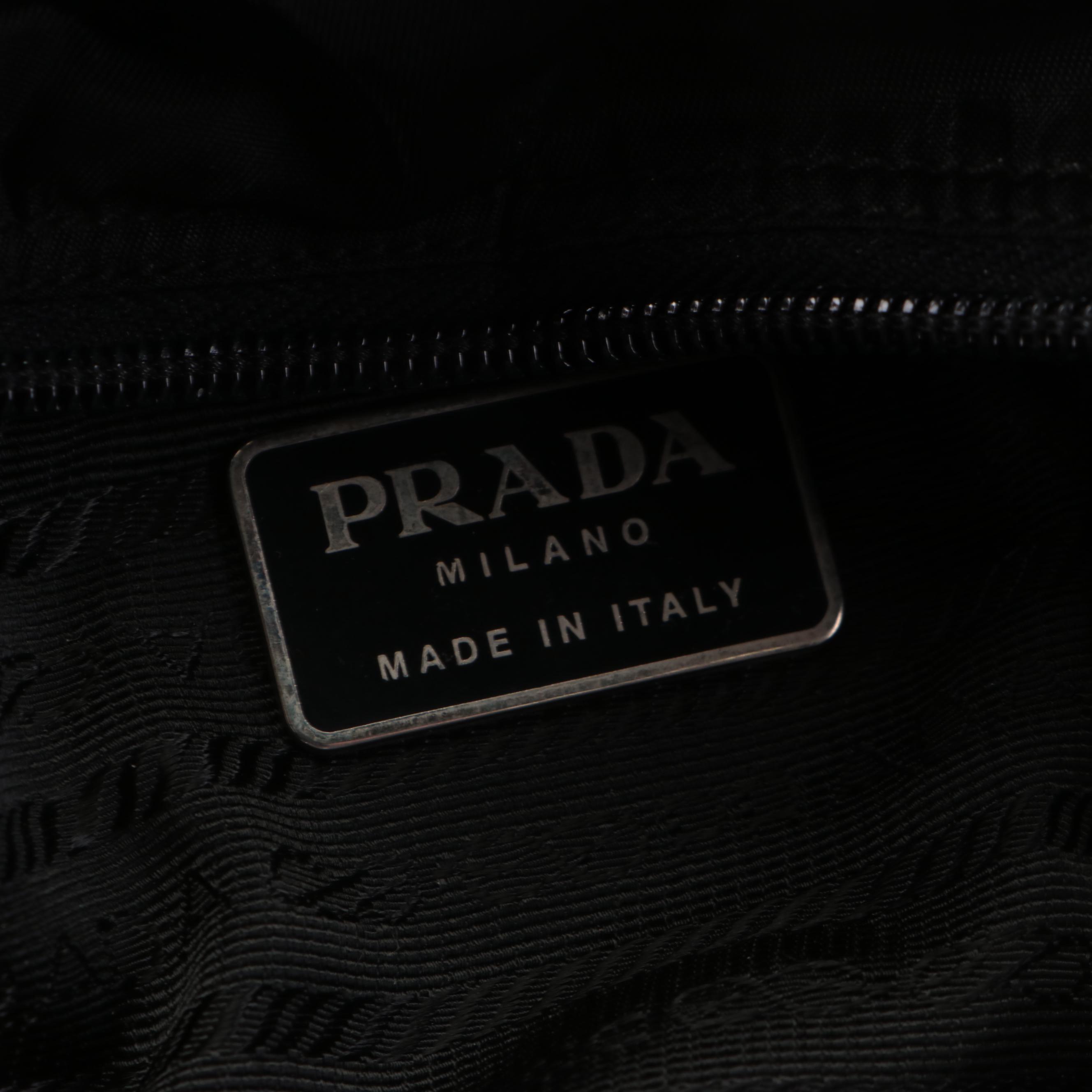 Prada Zippered Tote Bag in Black Tessuto Nylon