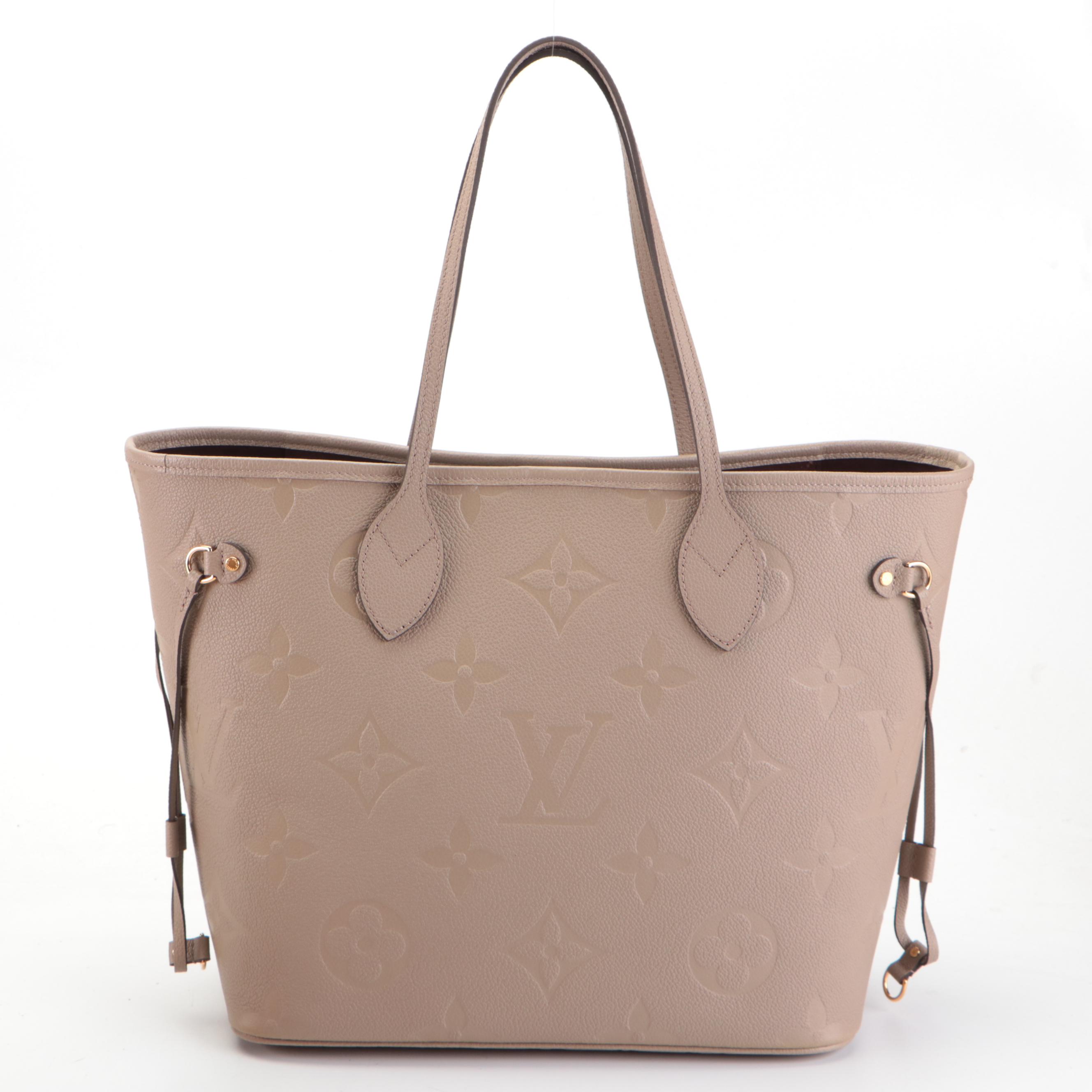 Louis Vuitton Neverfull MM in Turtledove Empreinte Leather with Box