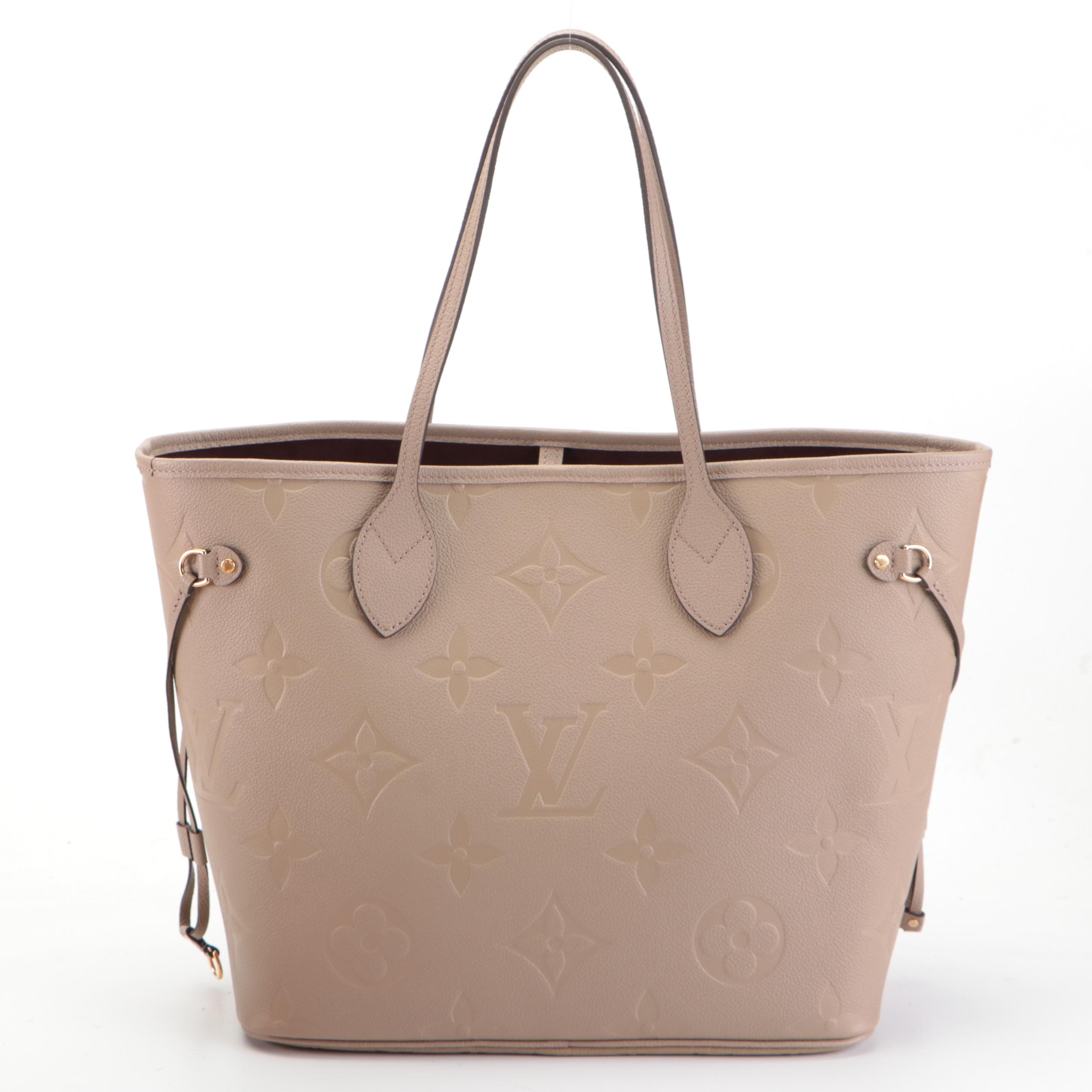 Louis Vuitton Neverfull MM in Turtledove Empreinte Leather with Box