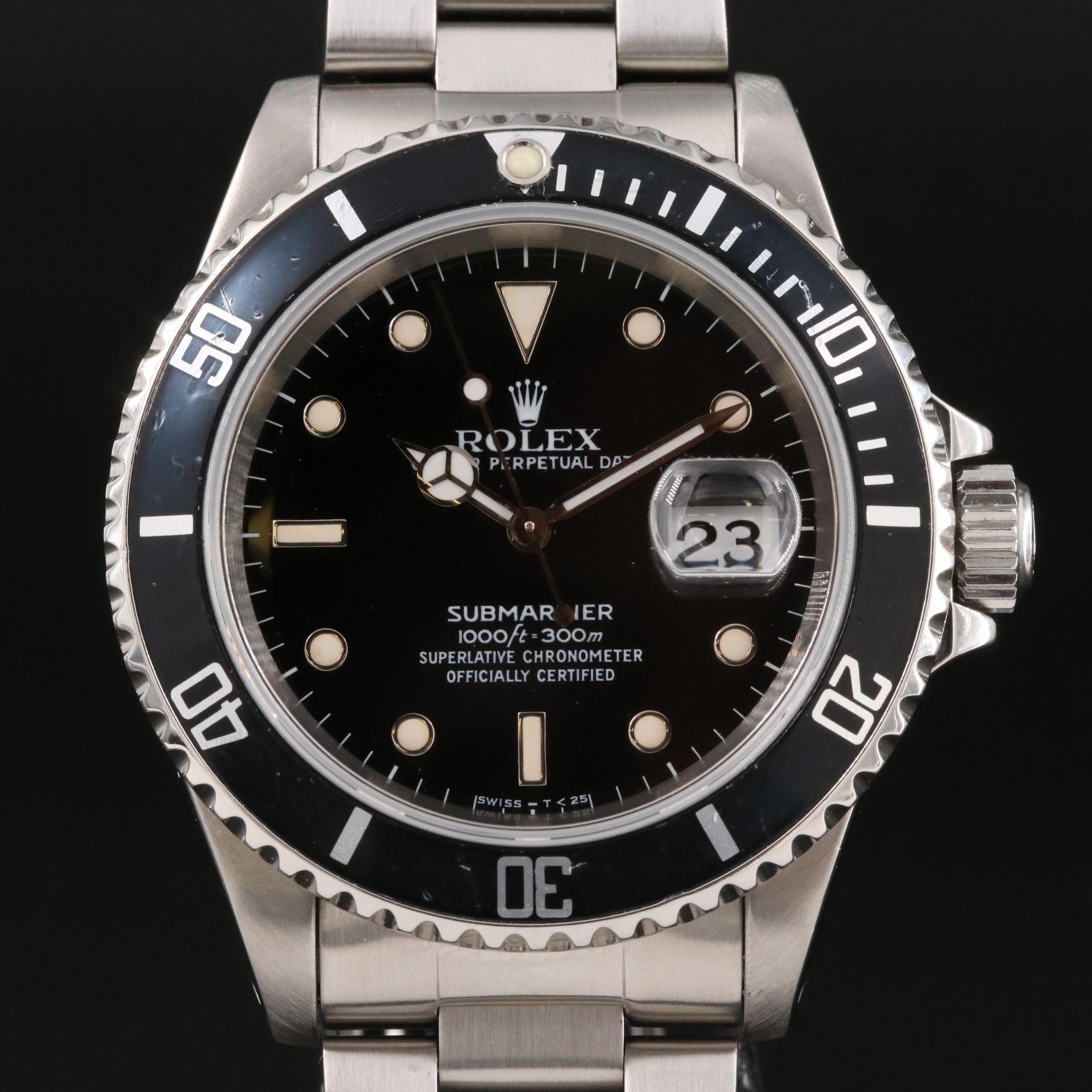 1996 Rolex Submariner Date Stainless Steel Watch