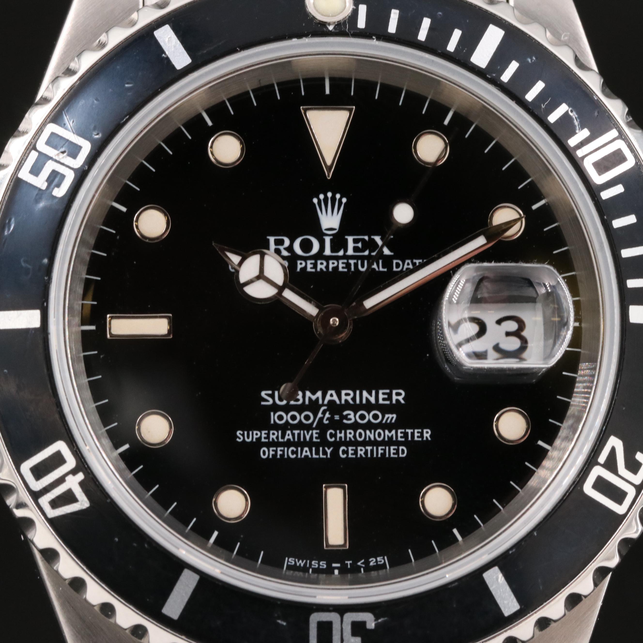 1996 Rolex Submariner Date Stainless Steel Watch