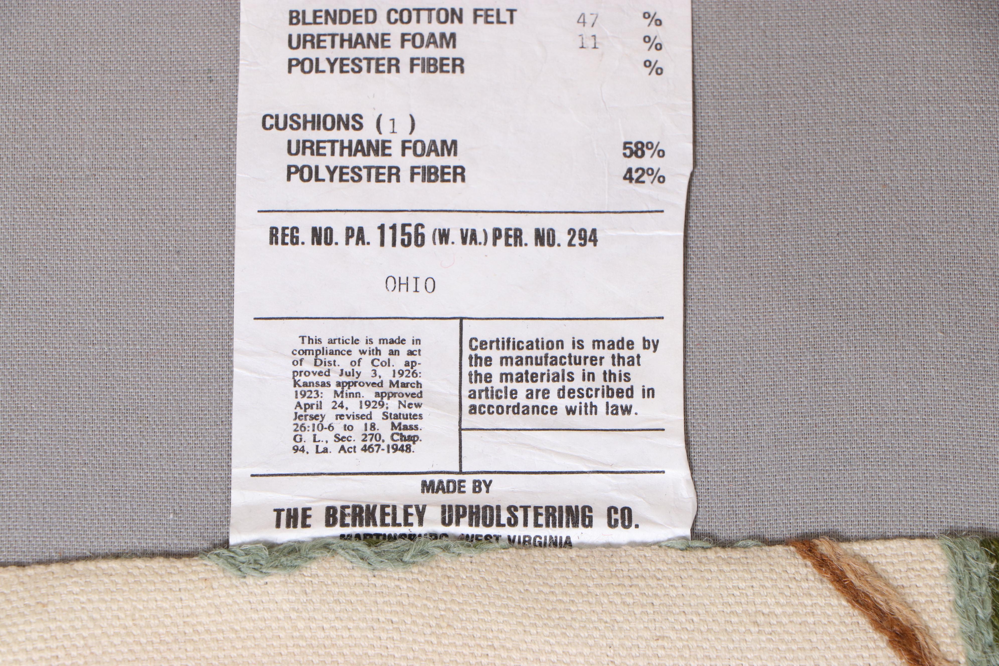 Berkeley Upholstering Co. Chippendale Style Mahogany and Crewelwork Wing Chair