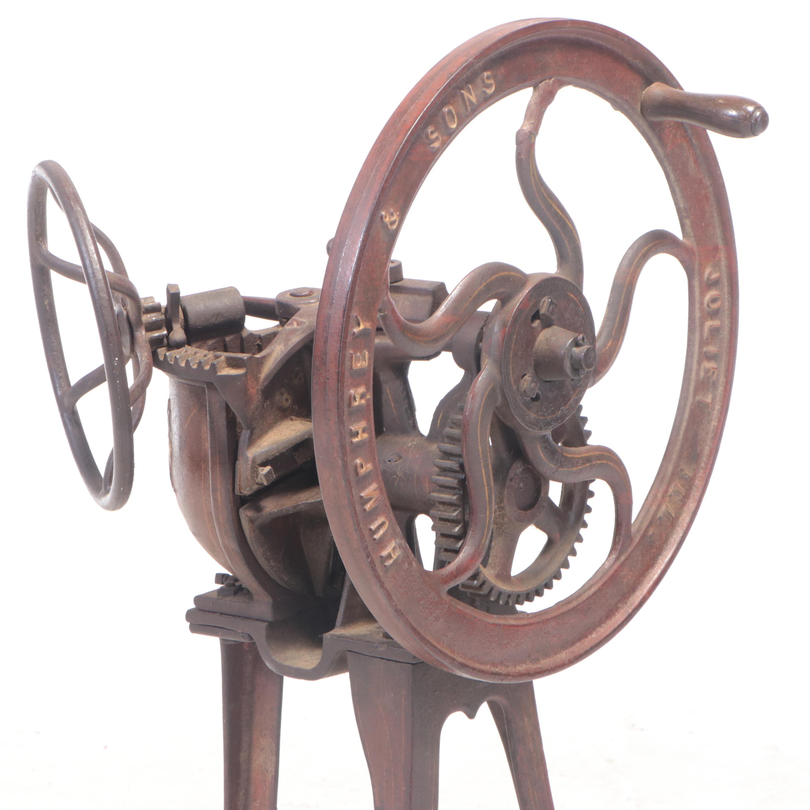 Humphrey & Sons Painted Cast Iron Bone Grinder, pat. 1901