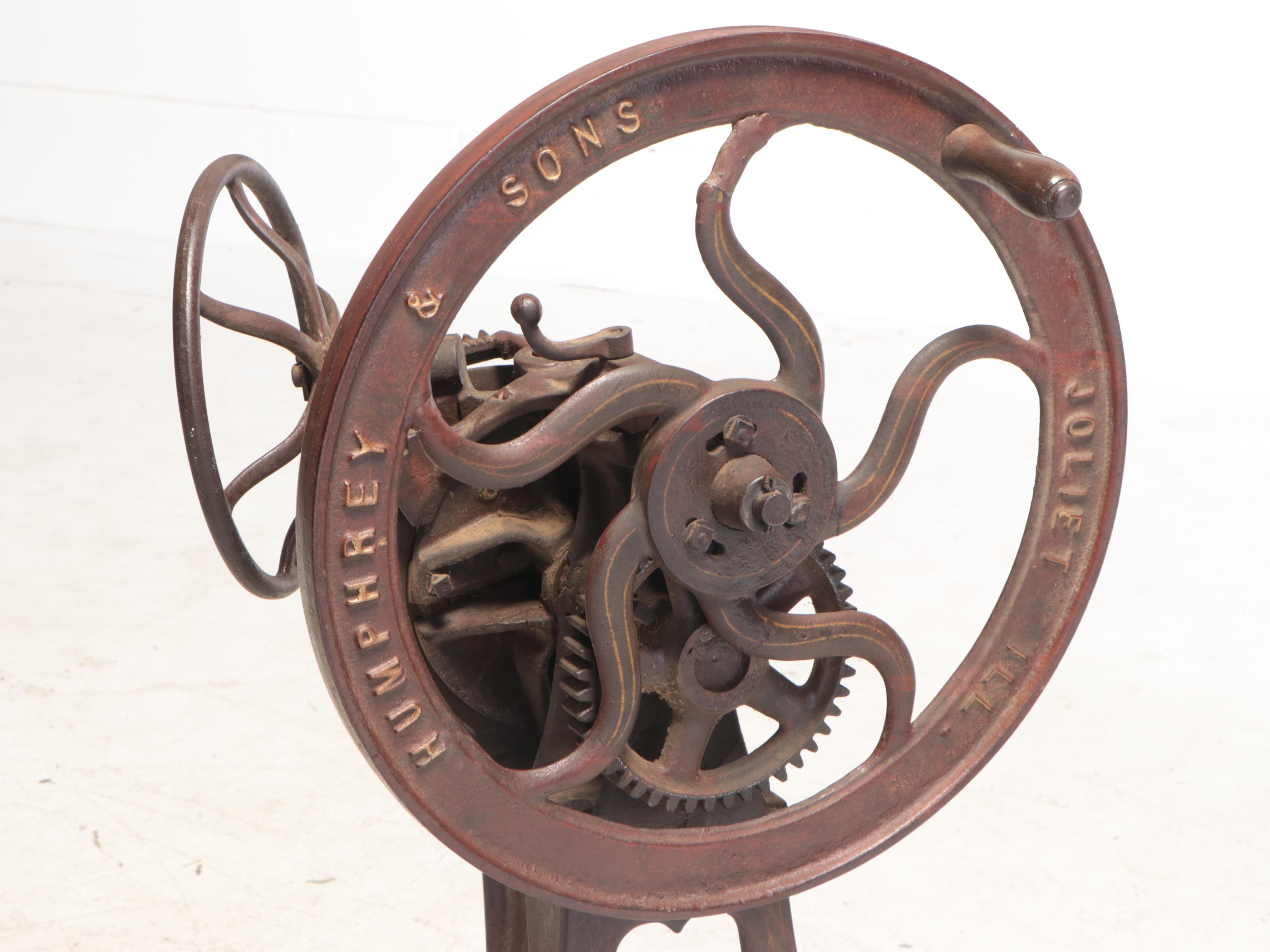 Humphrey & Sons Painted Cast Iron Bone Grinder, pat. 1901