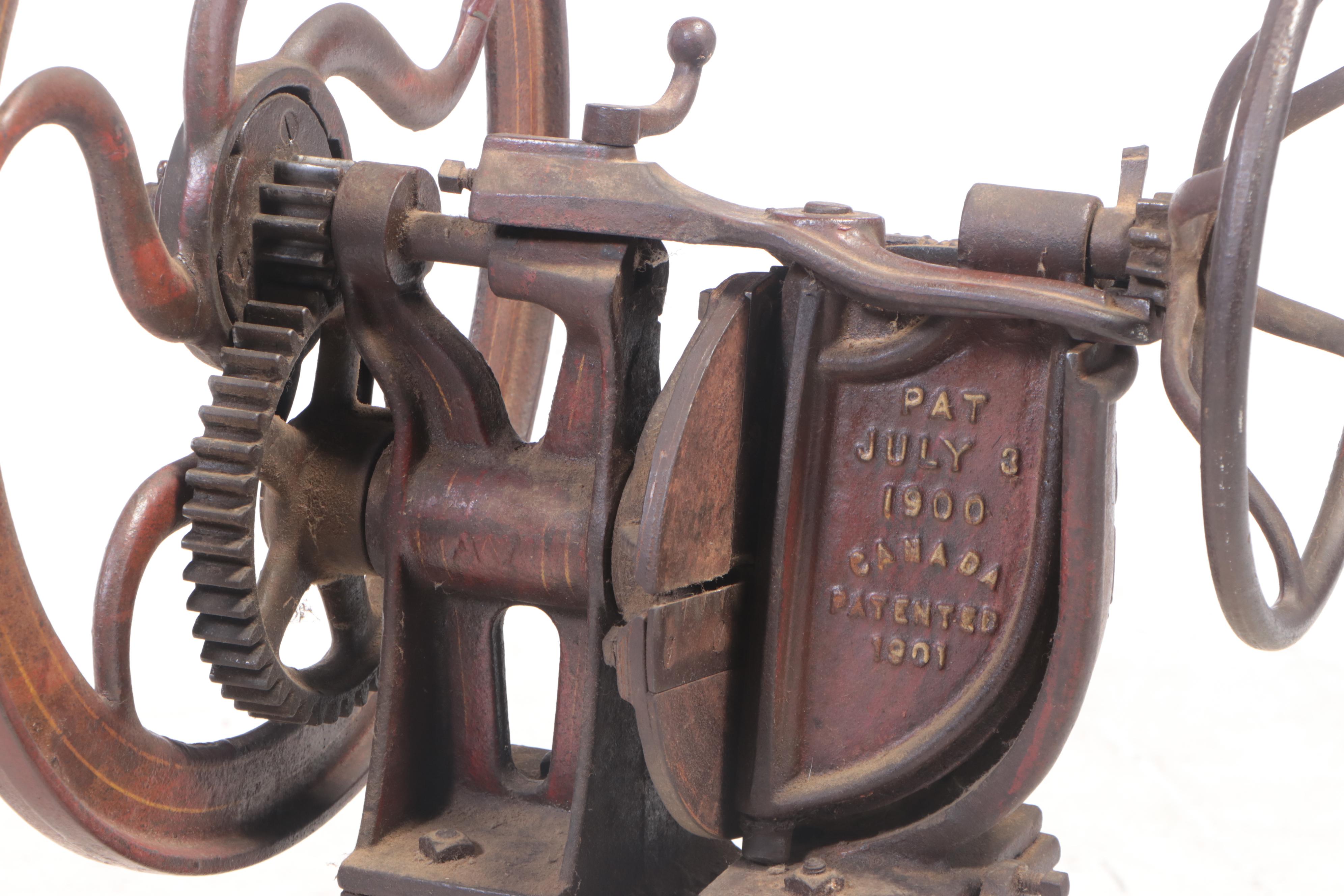 Humphrey & Sons Painted Cast Iron Bone Grinder, pat. 1901