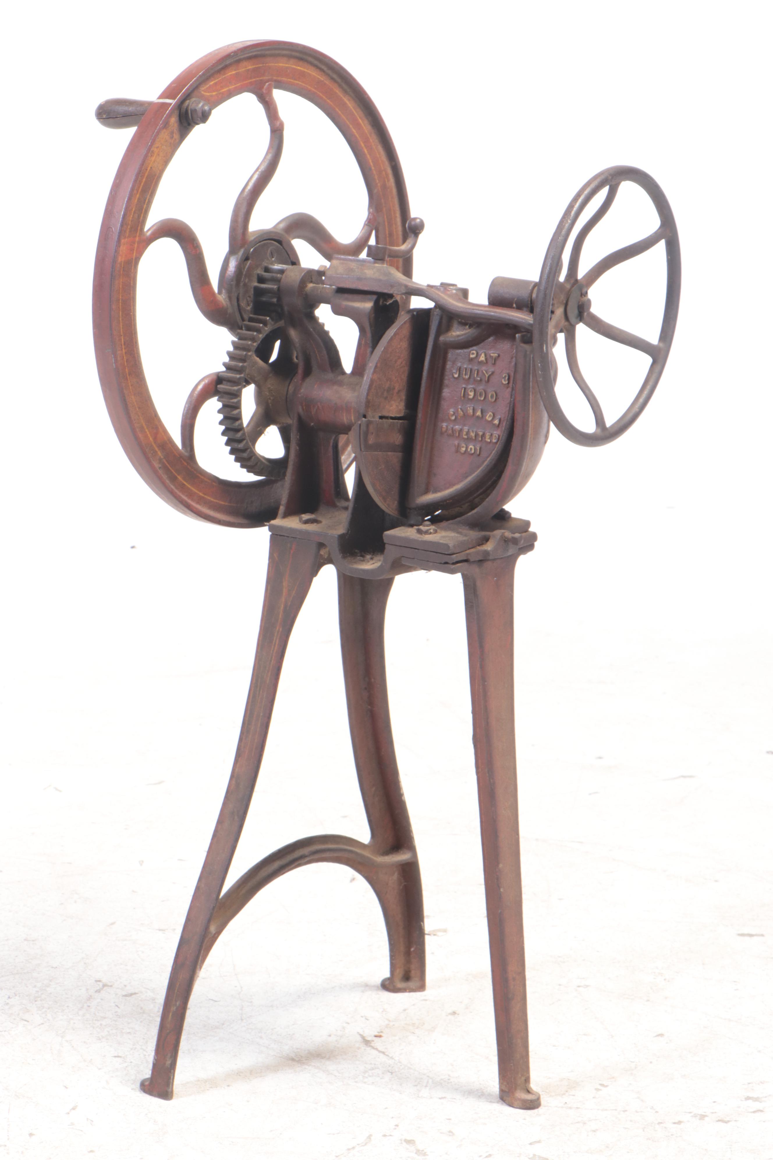 Humphrey & Sons Painted Cast Iron Bone Grinder, pat. 1901