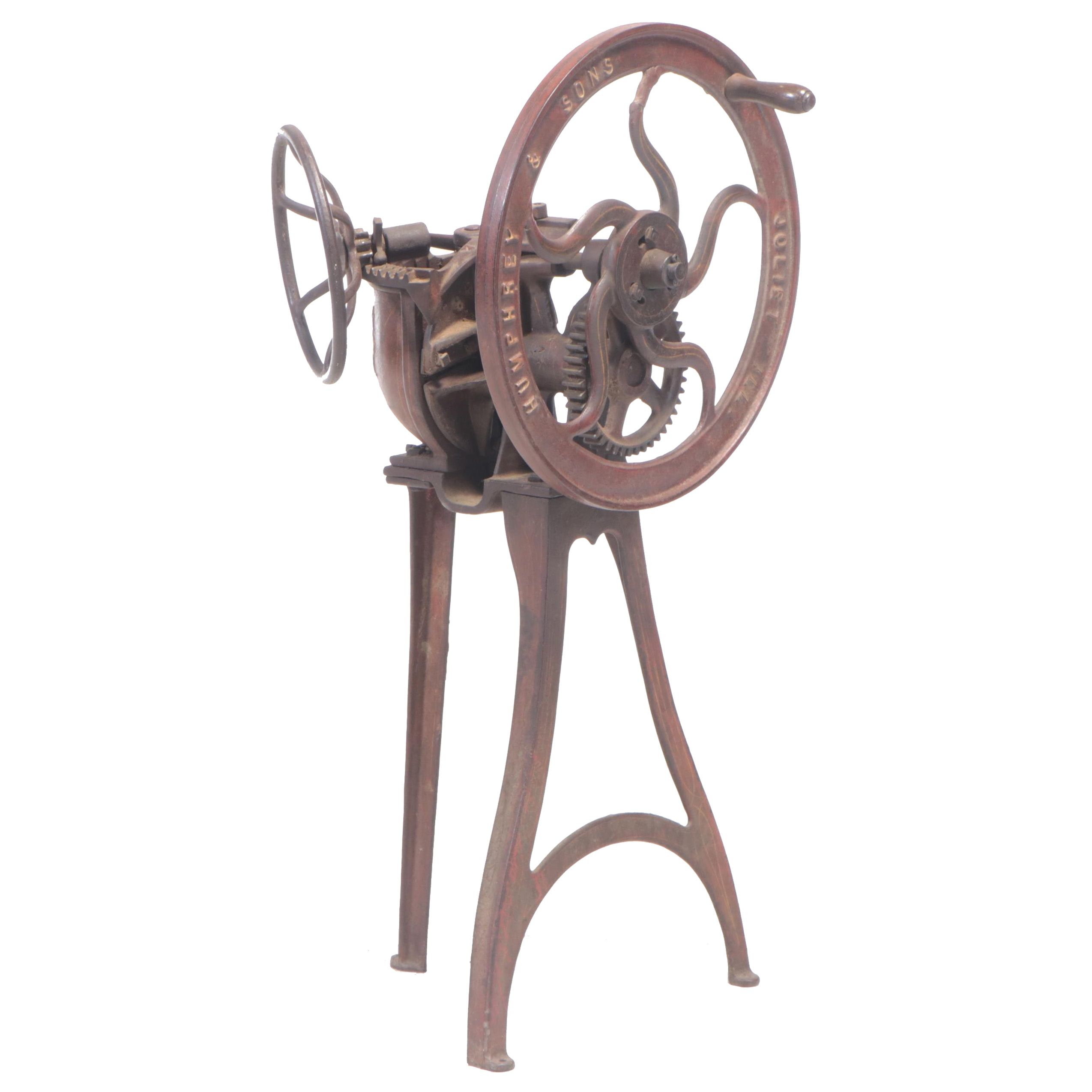 Humphrey & Sons Painted Cast Iron Bone Grinder, pat. 1901