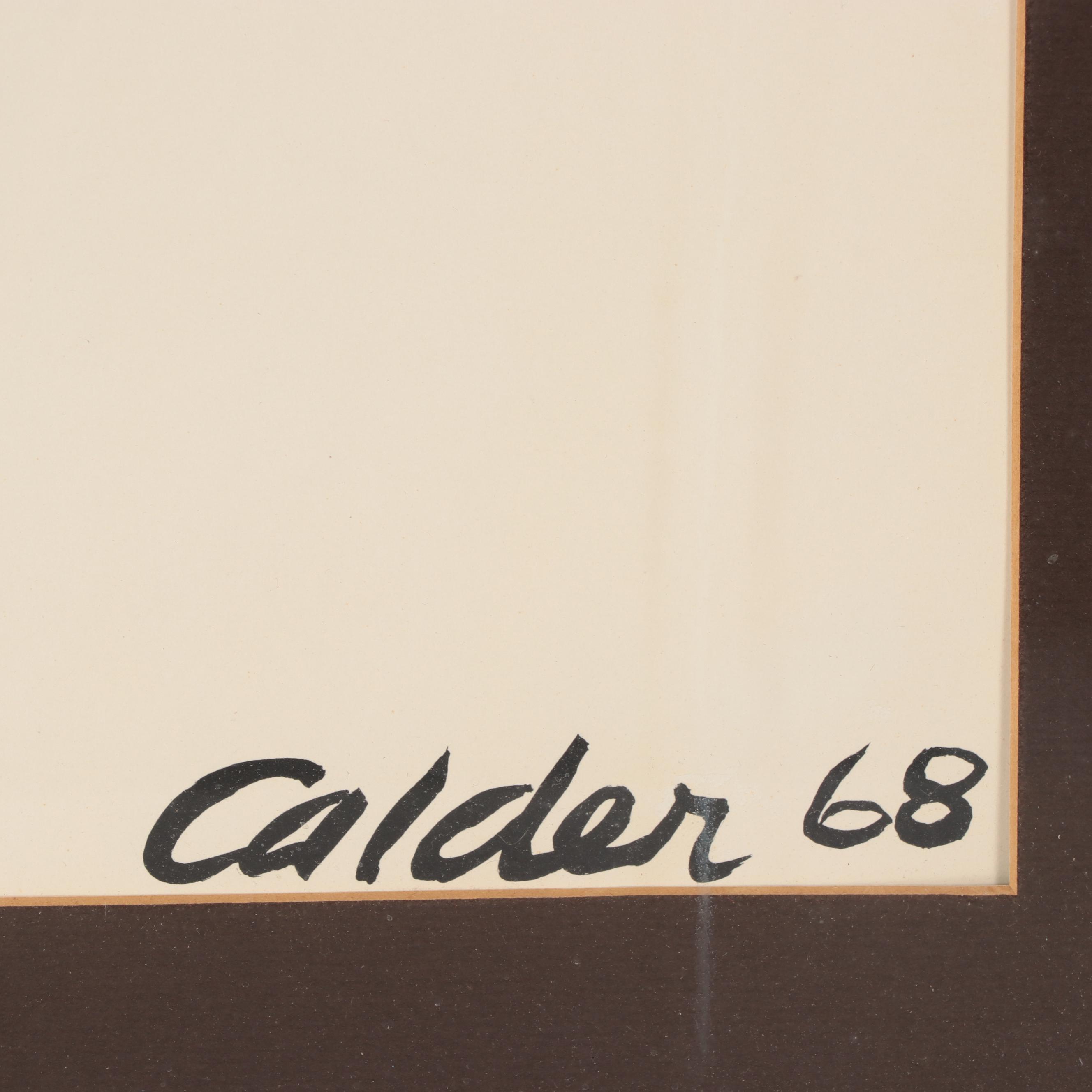 Alexander Calder Color Lithograph "Red Sun," 1968