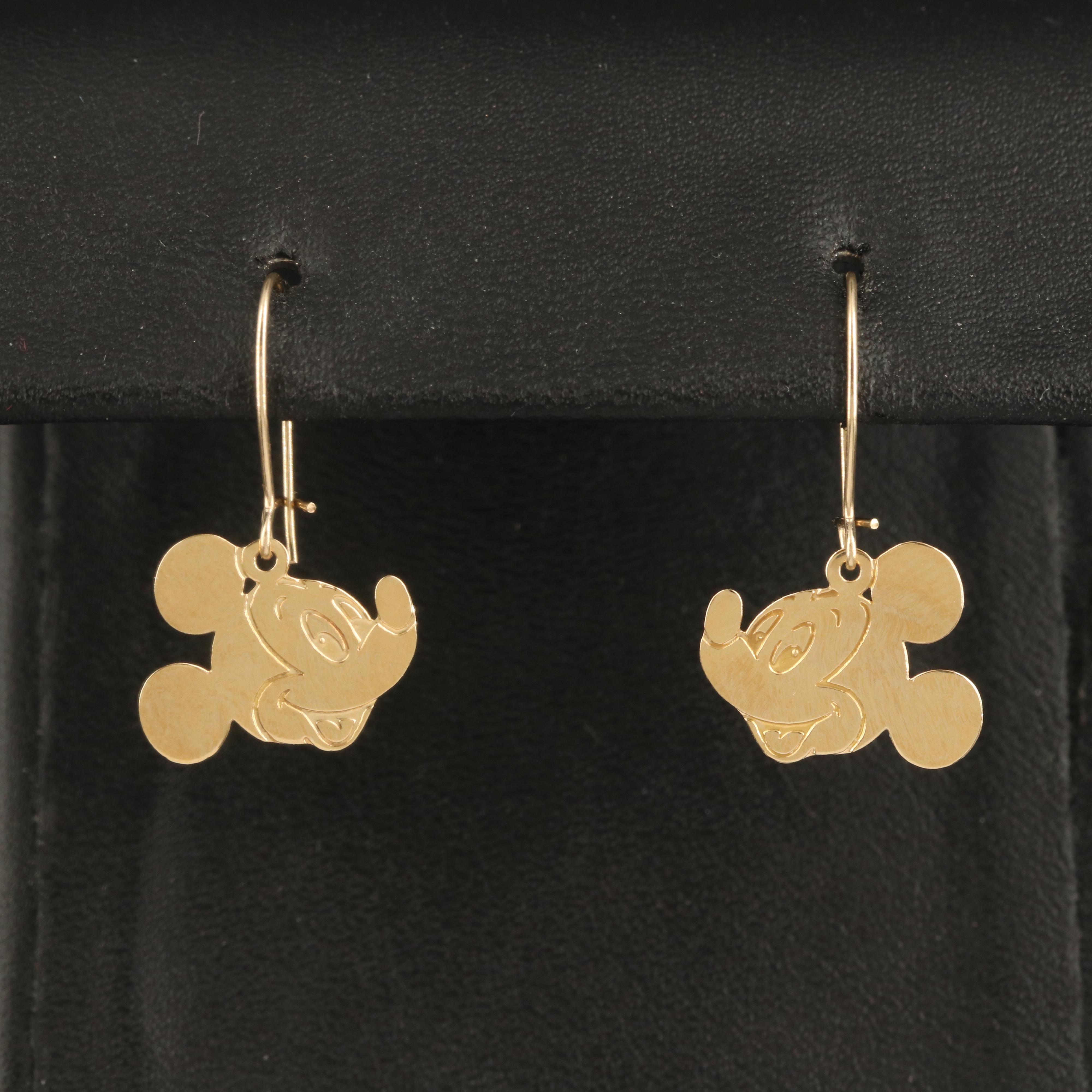 Disney 14K Mickey Mouse Earrings