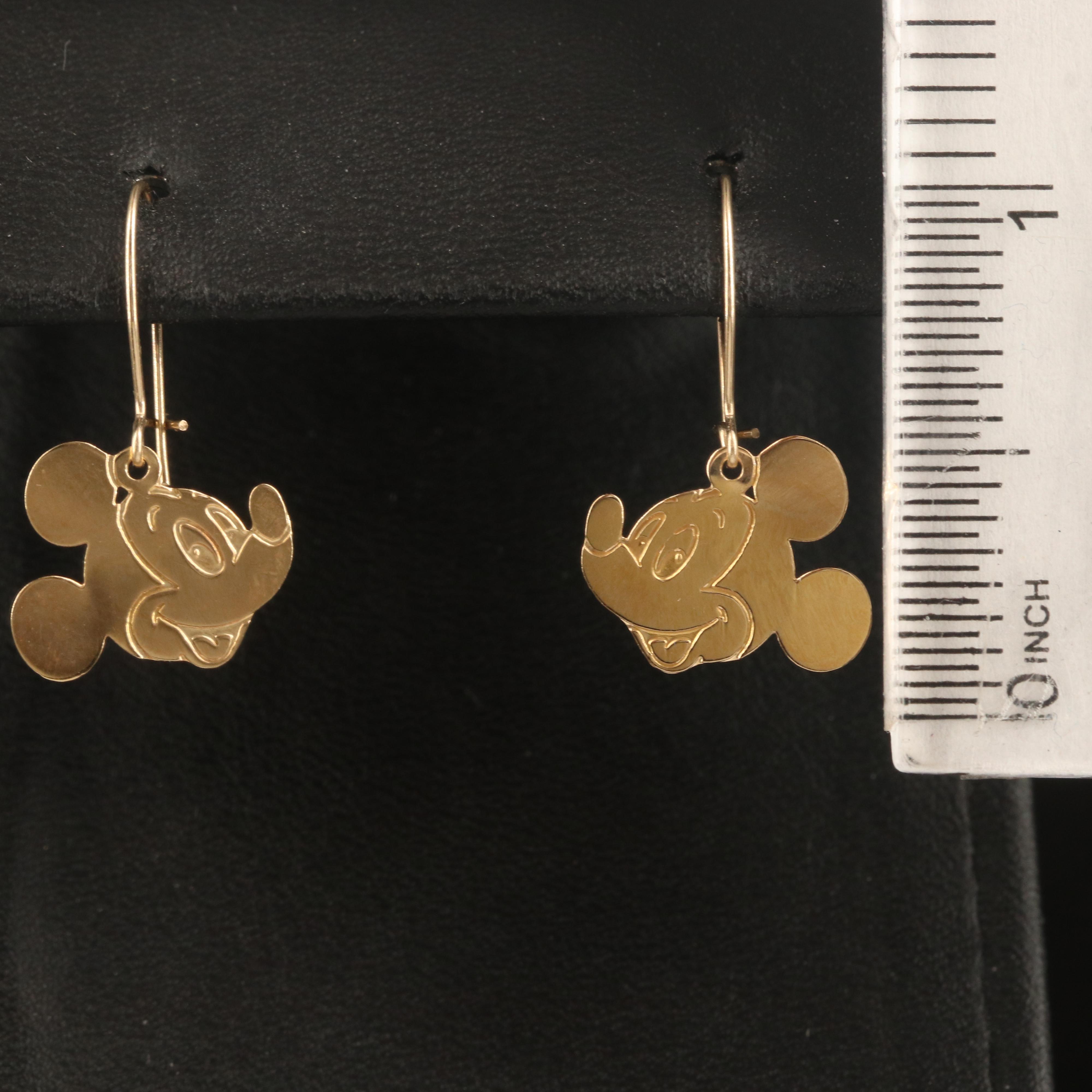 Disney 14K Mickey Mouse Earrings
