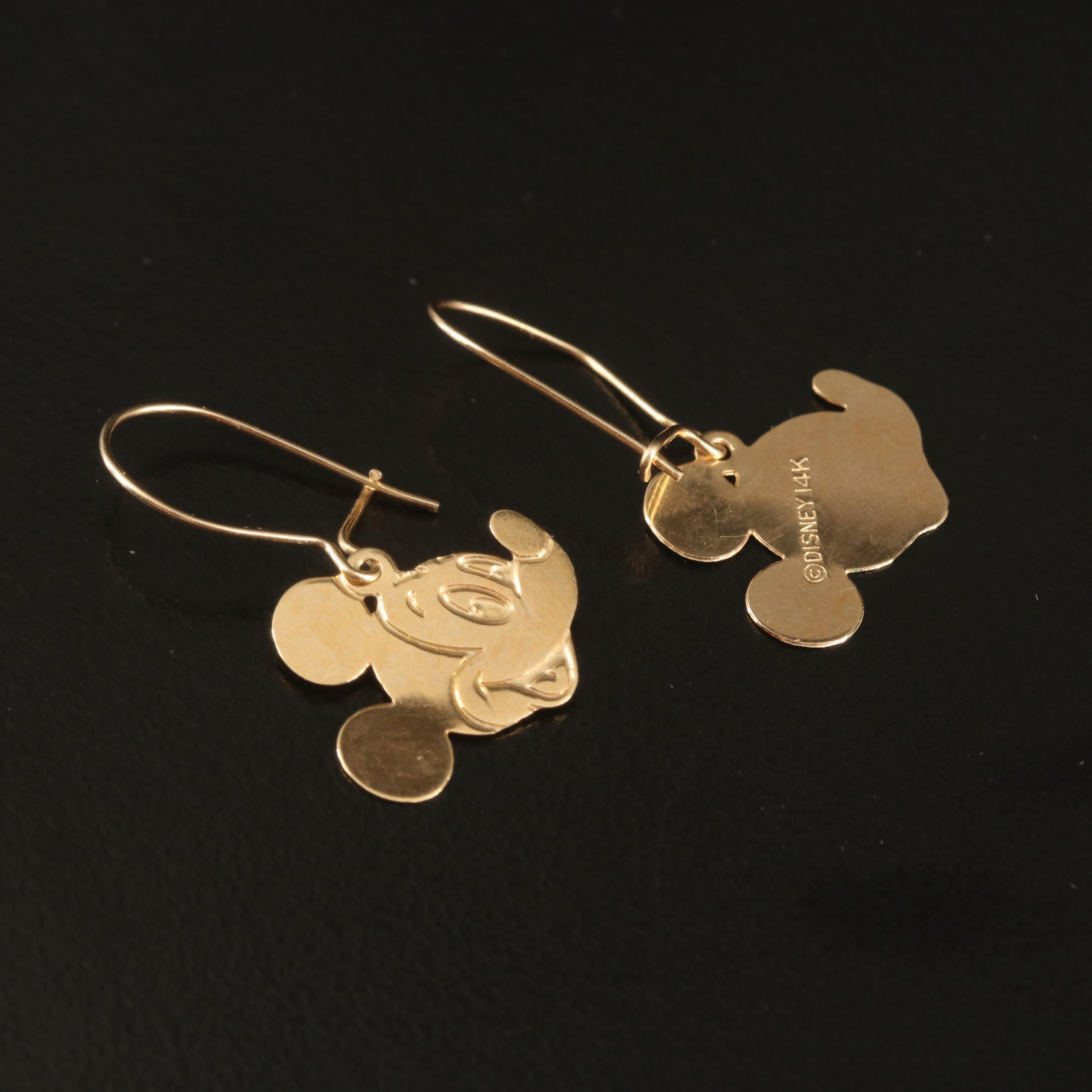 Disney 14K Mickey Mouse Earrings