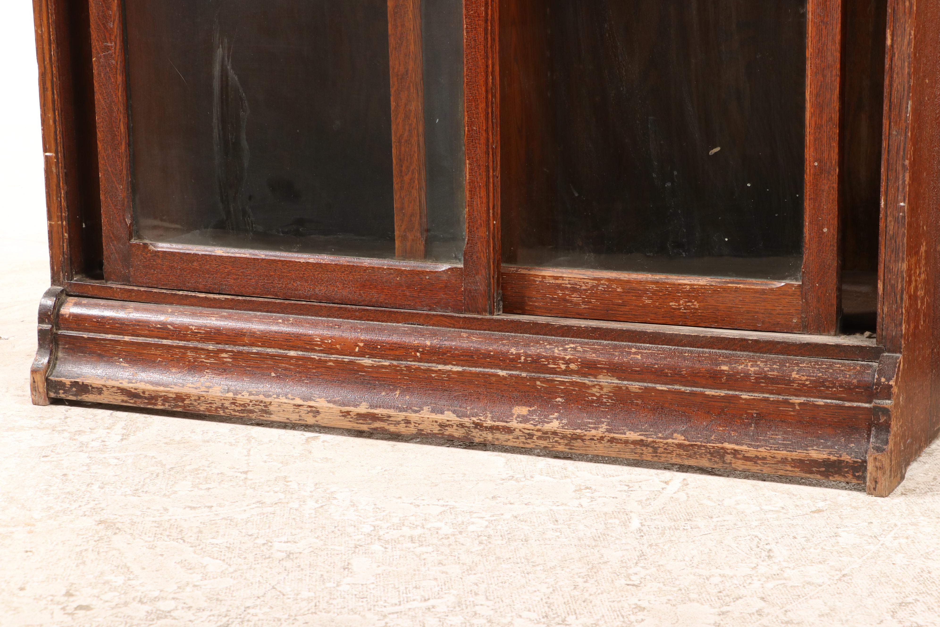 Three-Stack John Danner Quartersawn Oak Sliding-Door Barrister's Bookcase