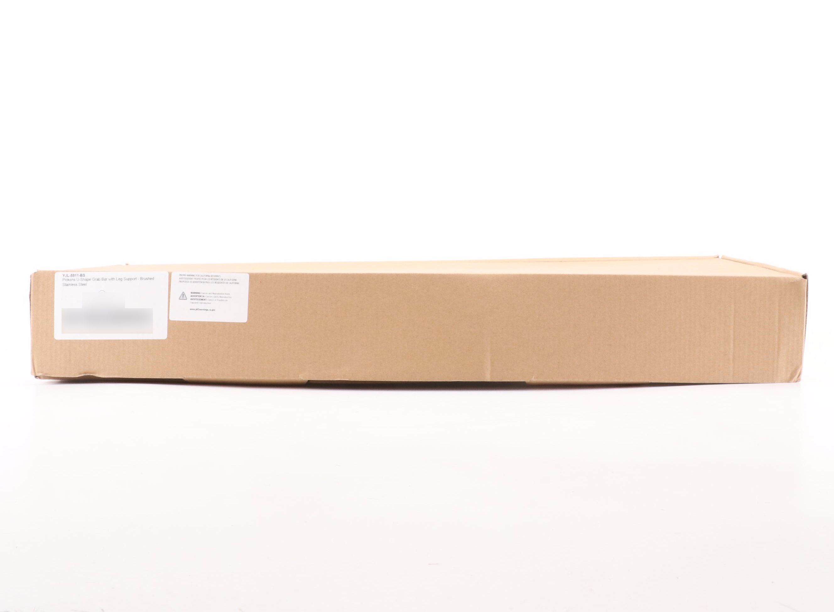 U-Shaped Grab Bar with Leg Support in Brushed Stainless Steel